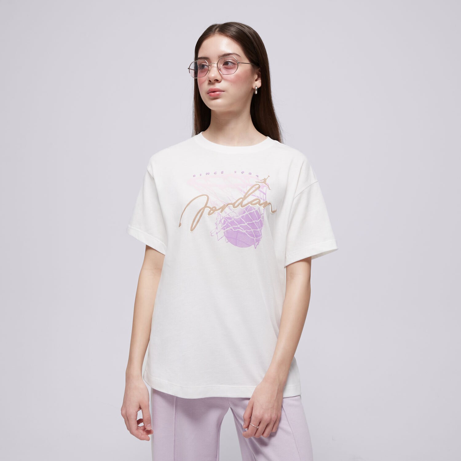 dětské tričko JORDAN TRIČKO JDG HOOP CLASSICS SS TEE GIRL 45D919-782 BÉŽOVÁ