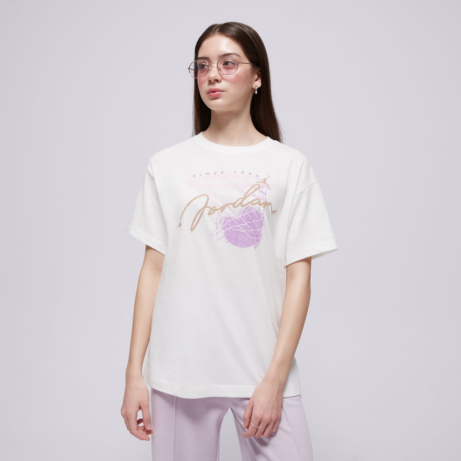 dětské tričko JORDAN TRIČKO JDG HOOP CLASSICS SS TEE GIRL 45D919-782 BÉŽOVÁ