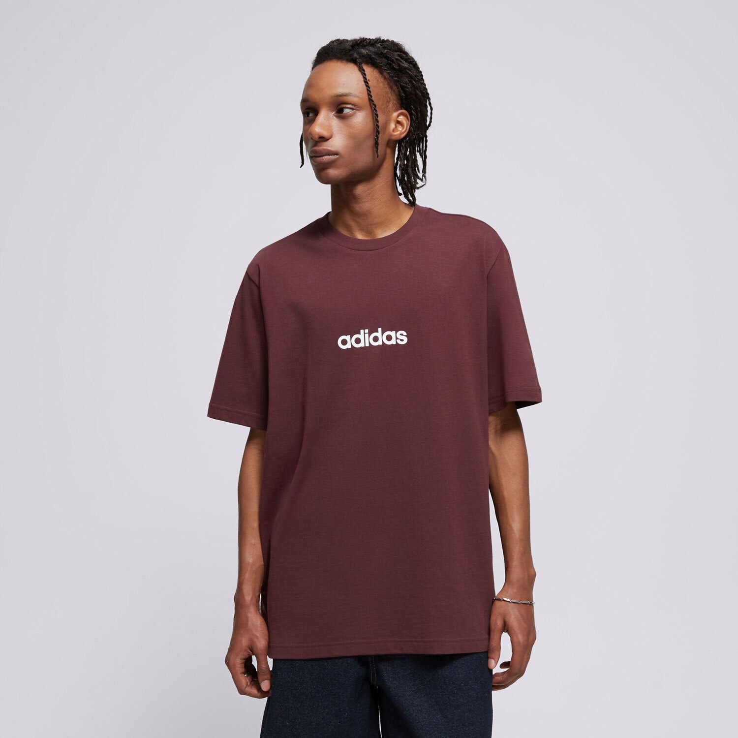 pánské tričko ADIDAS TRIČKO M LIN SJ T JE8998 BORDOVÁ