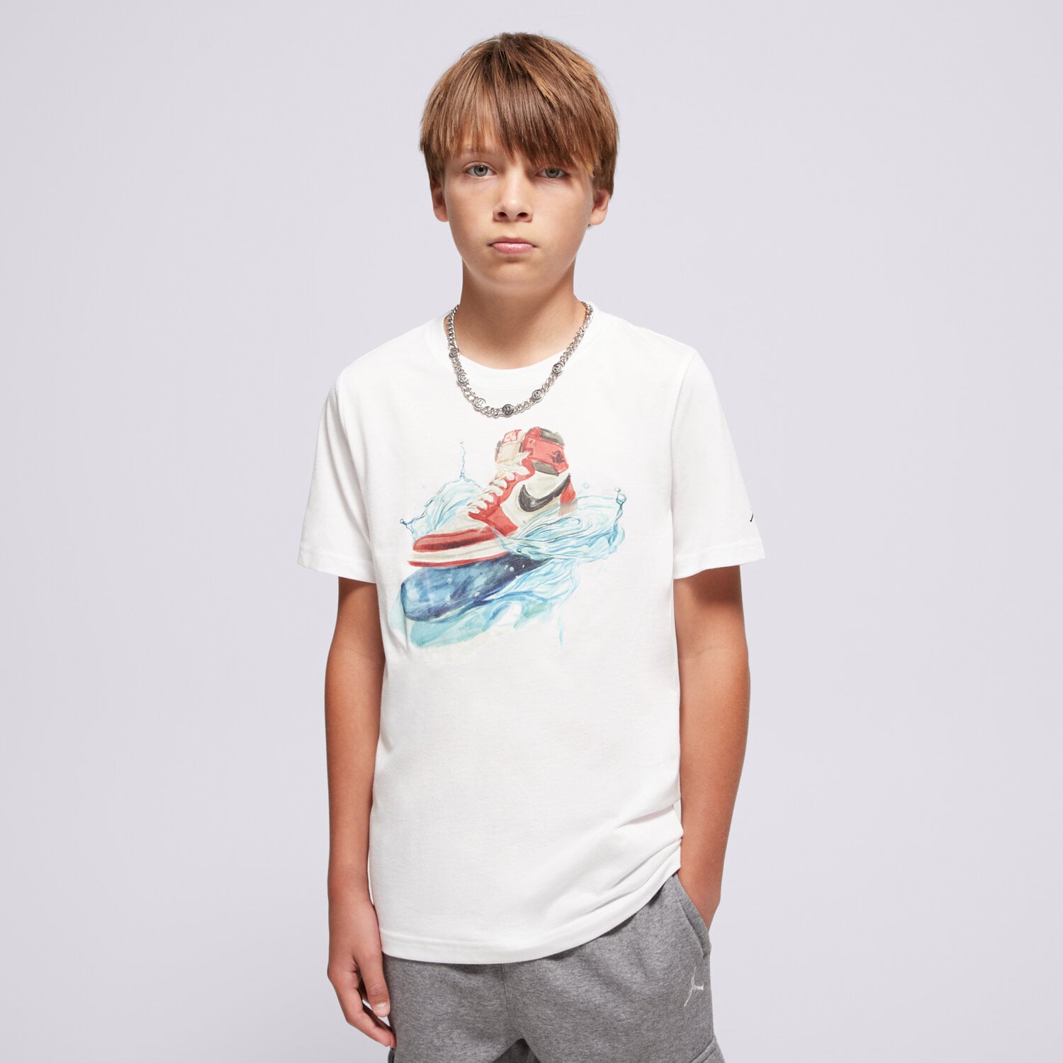 dětské tričko JORDAN TRIČKO JDB AJ1 WAVE SS TEE BOY 95F043-001 BÍLÁ
