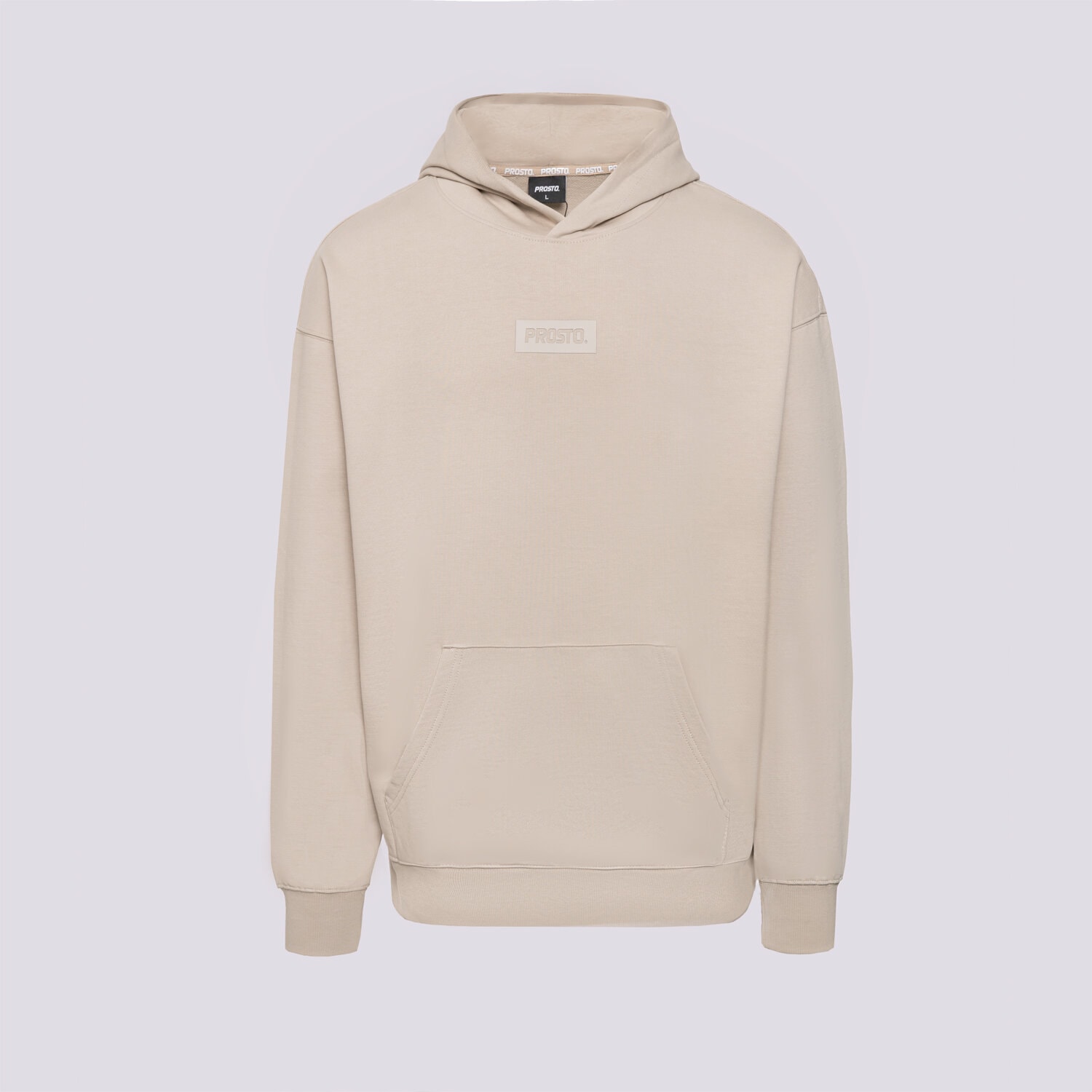 pánská mikina PROSTO MIKINA S KAPUCÍ HOODIE BOX 2.0 KL251MSWE2091 BÉŽOVÁ