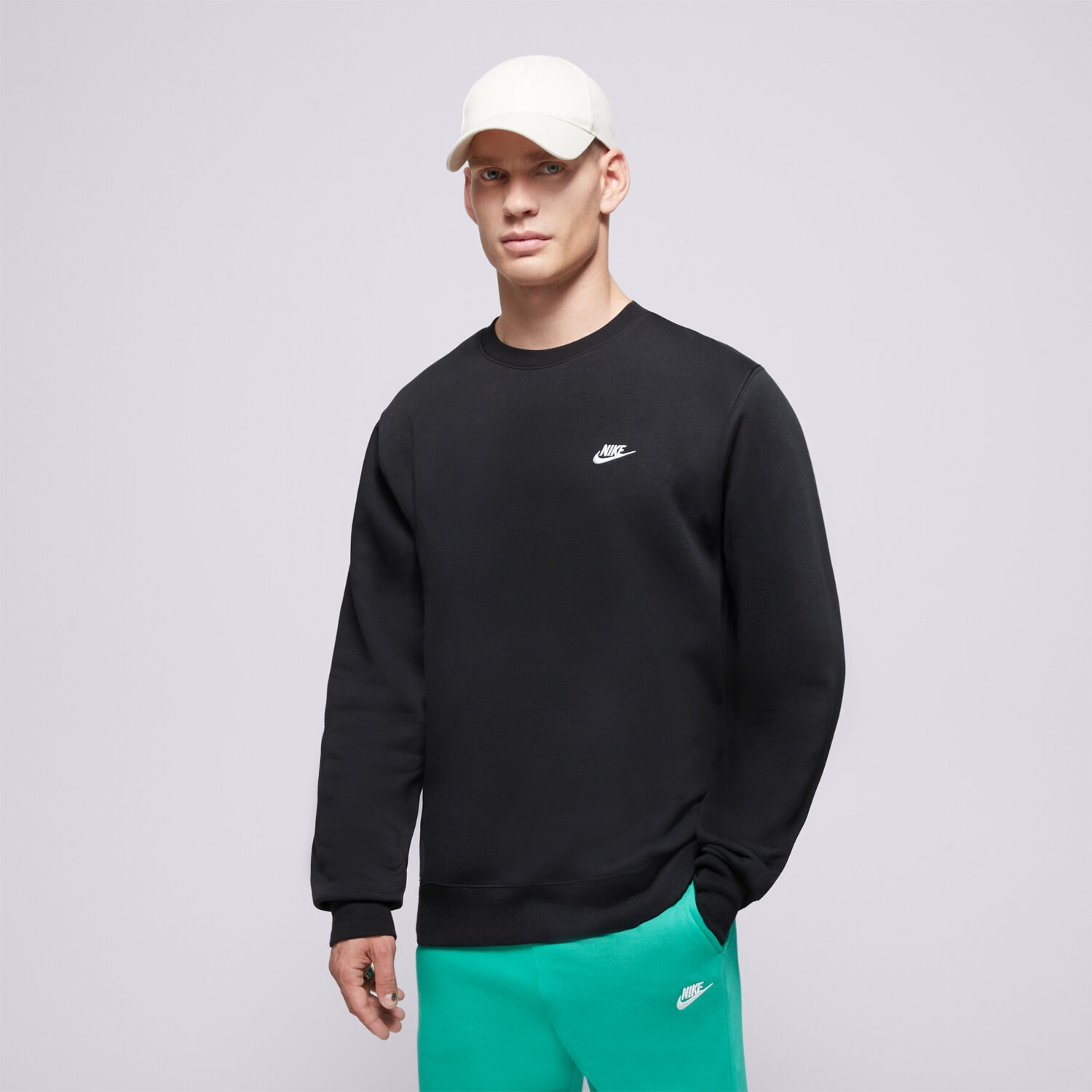 pánská mikina NIKE MIKINA M NK CLUB BB CREW FN3886-010 ČERNÁ