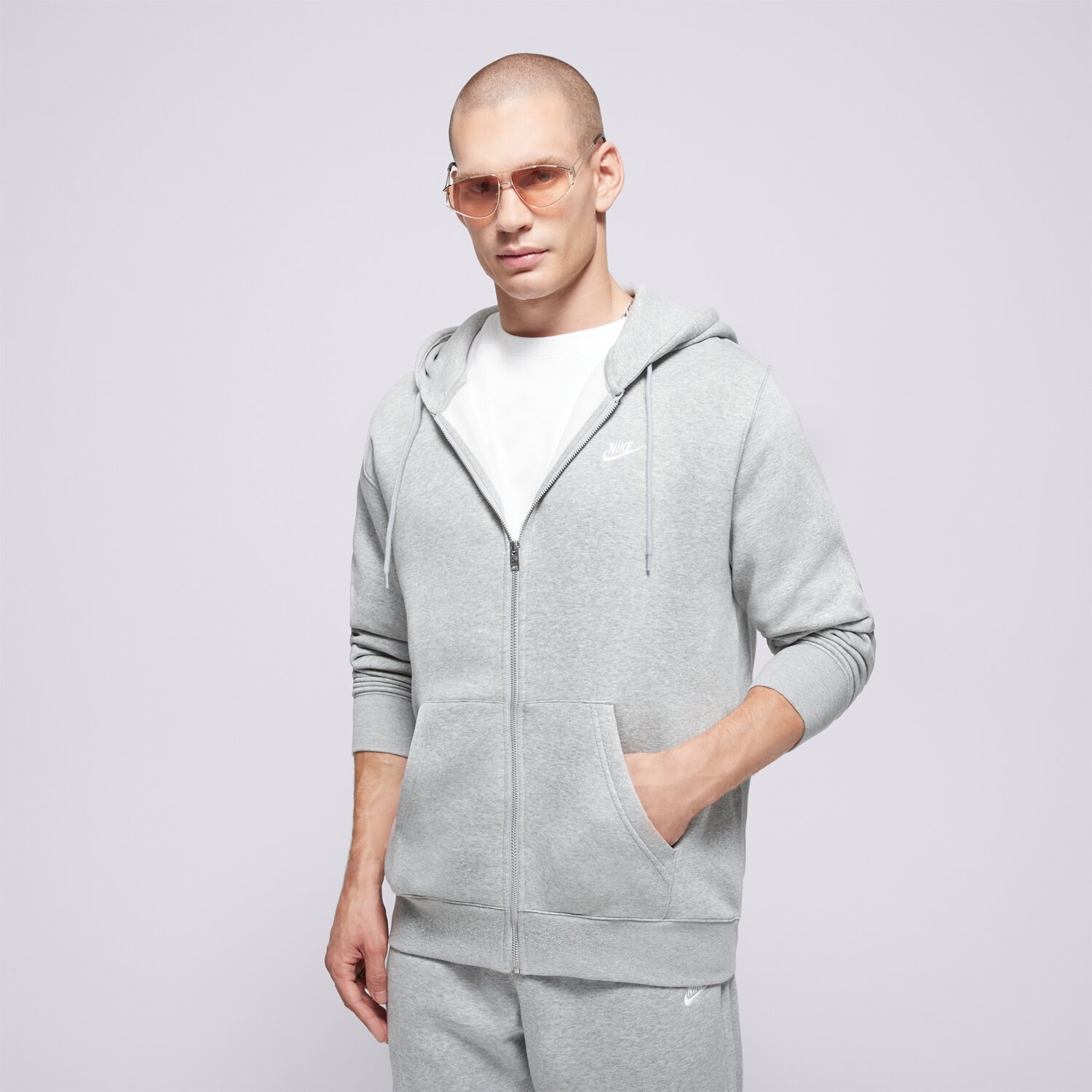 pánská mikina NIKE MIKINA ROZEPÍNACÍ M NK CLUB BB FZ HOODIE FN3861-063 ŠEDÁ