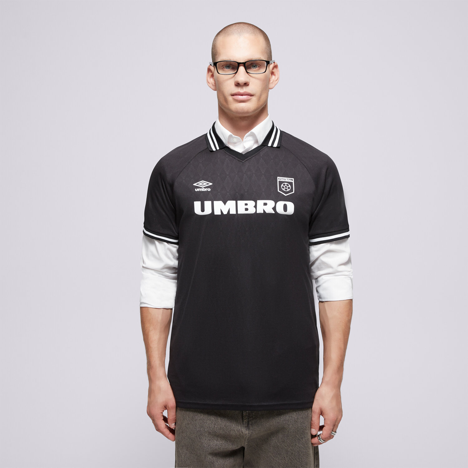 pánské tričko UMBRO TRIČKO FOOTBALL JERSEY UL125TSM85001 ČERNÁ