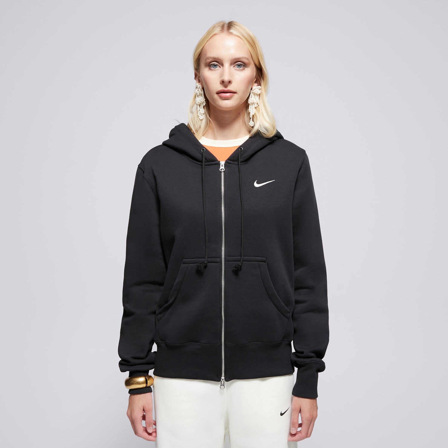 dámská mikina NIKE MIKINA ROZEPÍNACÍ S KAPUCÍ W NSW PHNX FLC HJ0995-010 ČERNÁ