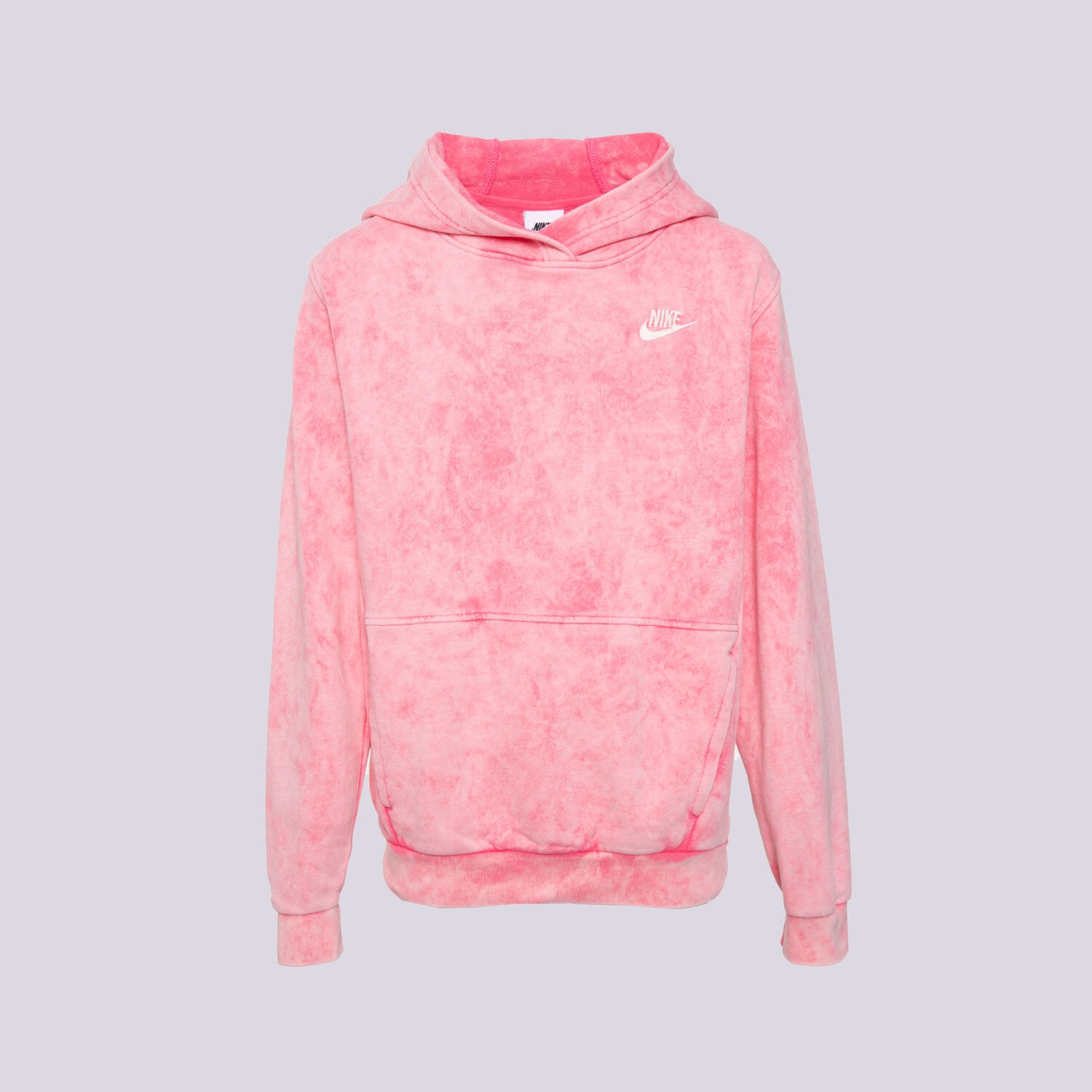 dětská mikina NIKE MIKINA S KAPUCÍ K NSW WASH PO HOODIE FT GIRL IH2375-684 RŮŽOVÁ