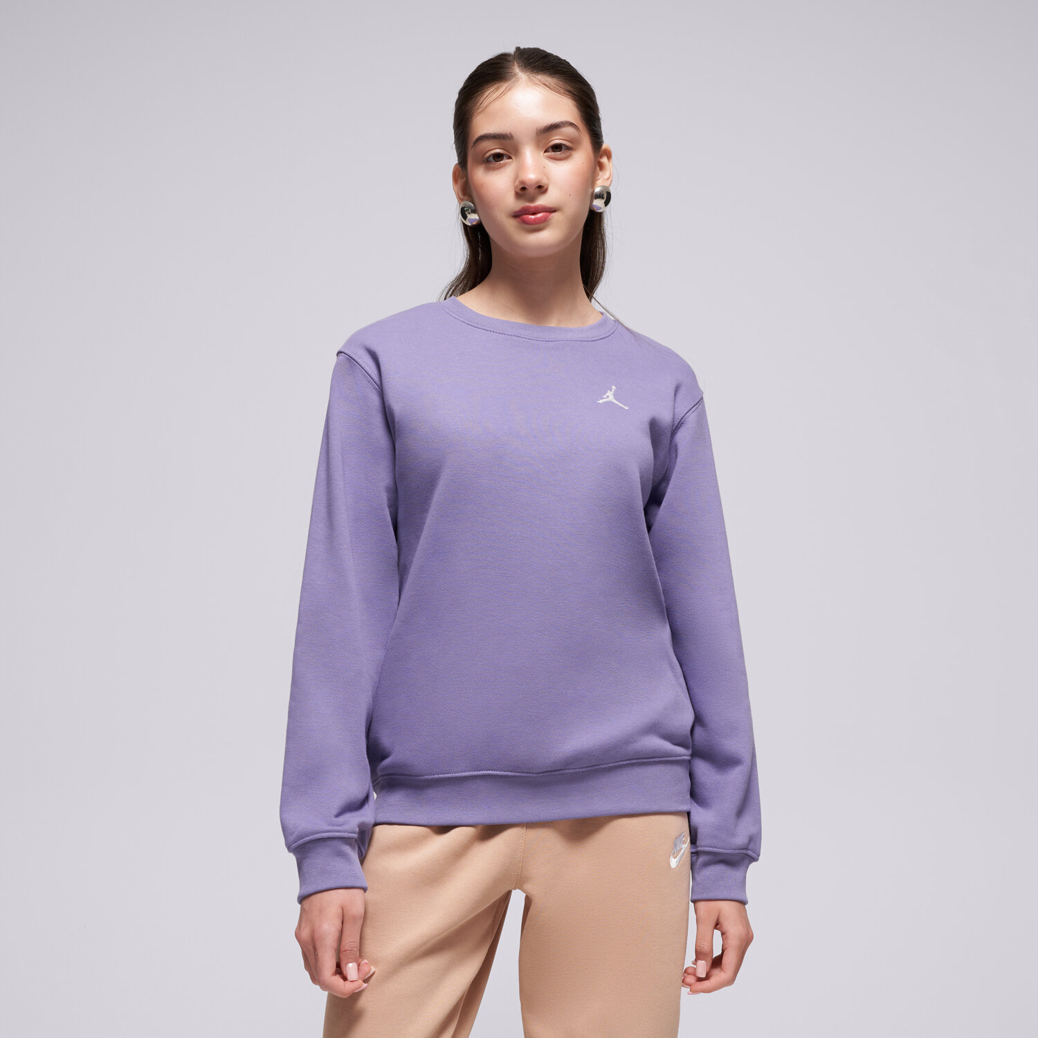 dětská mikina JORDAN MIKINA JDN MJ BRKLN FT CREW GIRL 45F122-PAP FIALOVÁ