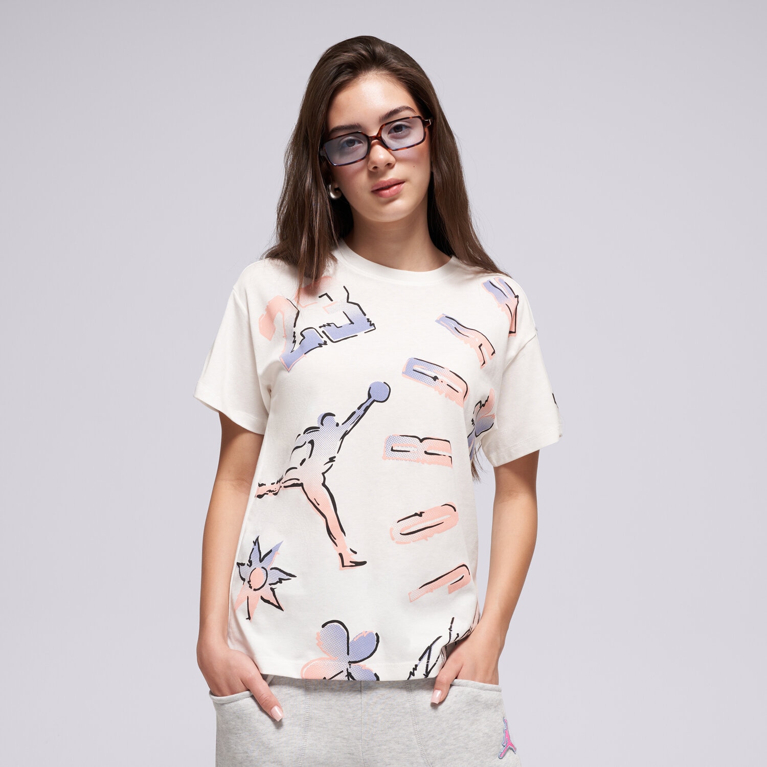 dětské tričko JORDAN TRIČKO JDG 23 THROWBACK SS TEE GIRL 45F263-782 Krémová