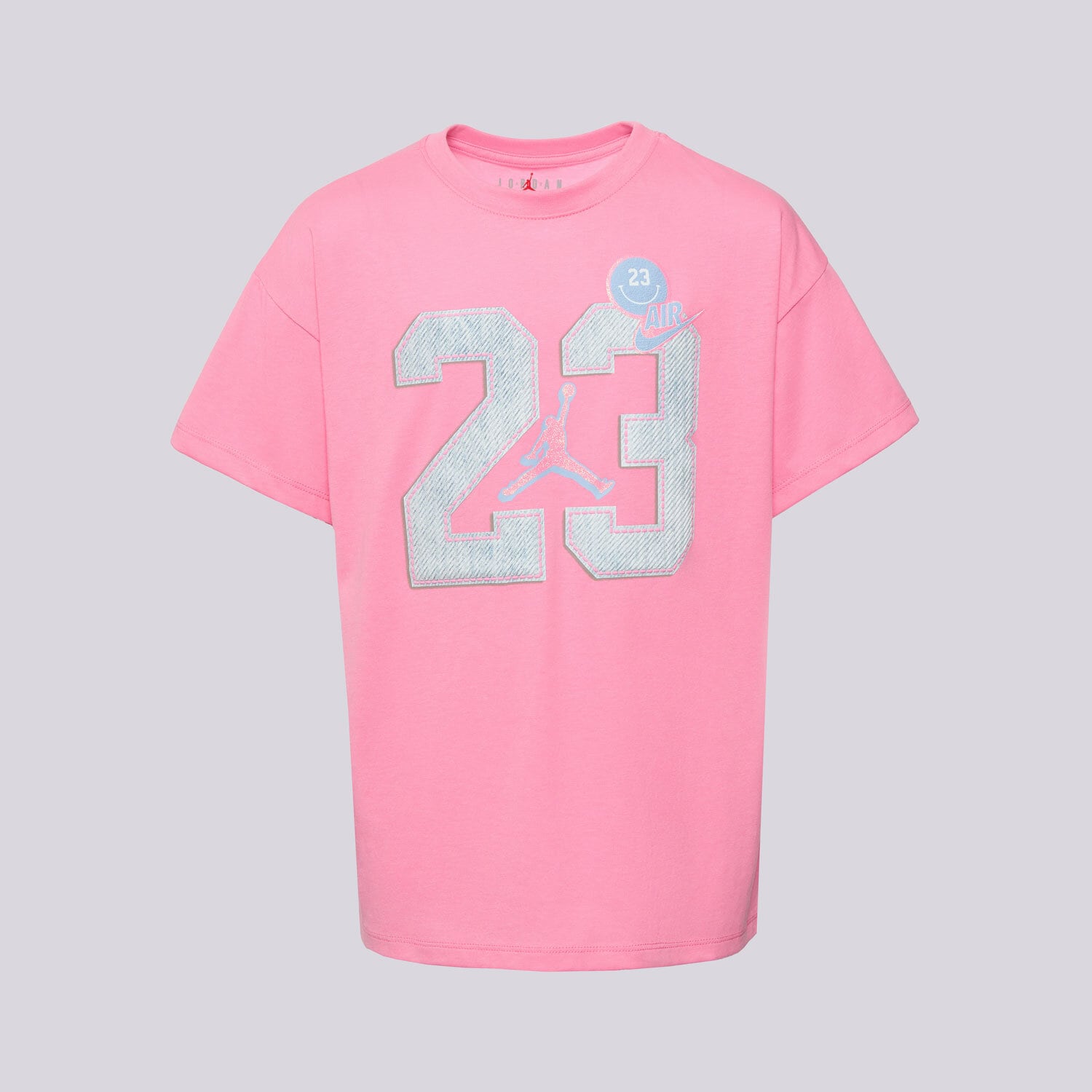 dětské tričko JORDAN TRIČKO JDG BLUE JEANS & BLING SS TEE GIRL 45F216-AFD RŮŽOVÁ