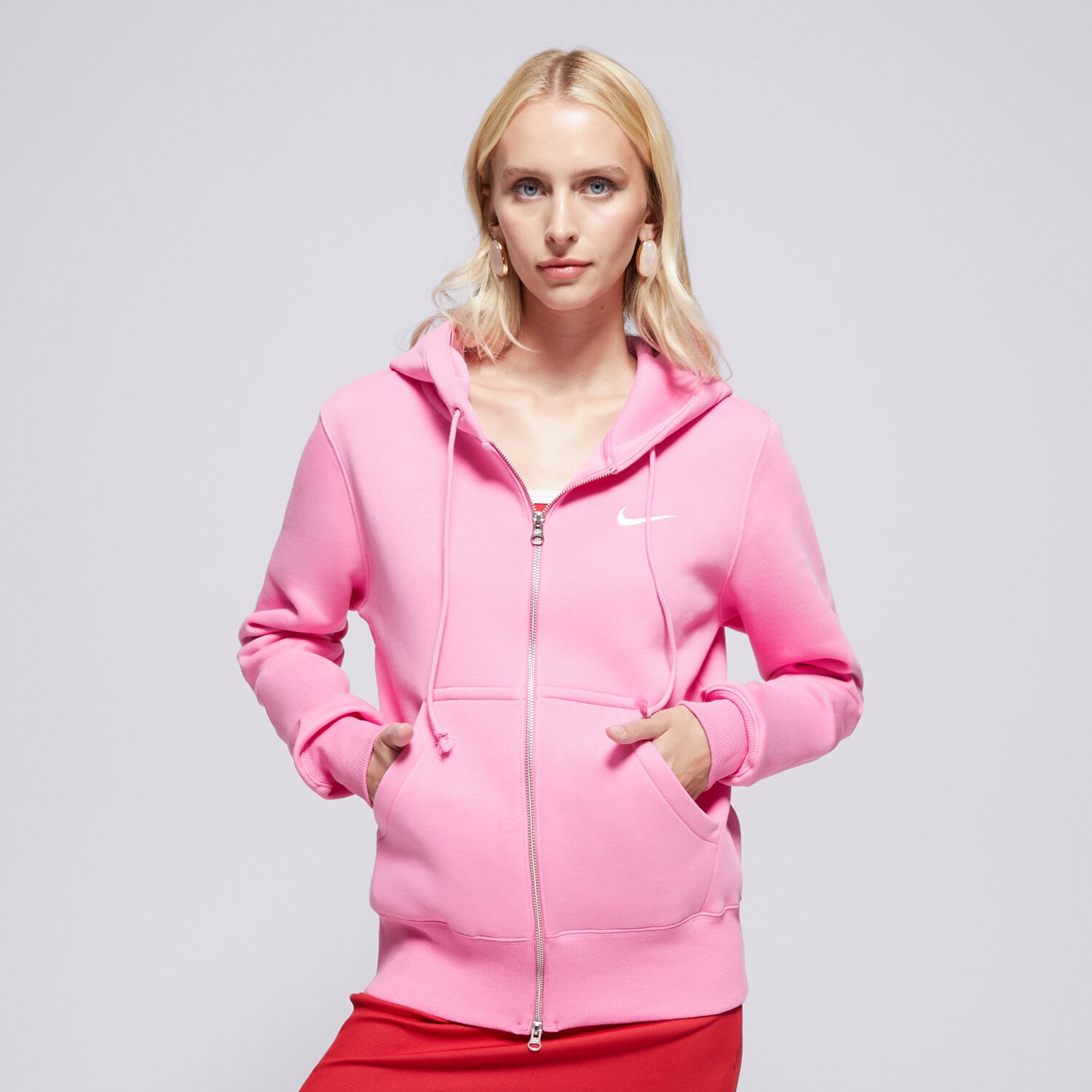 dámská mikina NIKE MIKINA ROZEPÍNACÍ S KAPUCÍ W NSW PHNX FLC STD FZ HDY HJ0995-675 RŮŽOVÁ