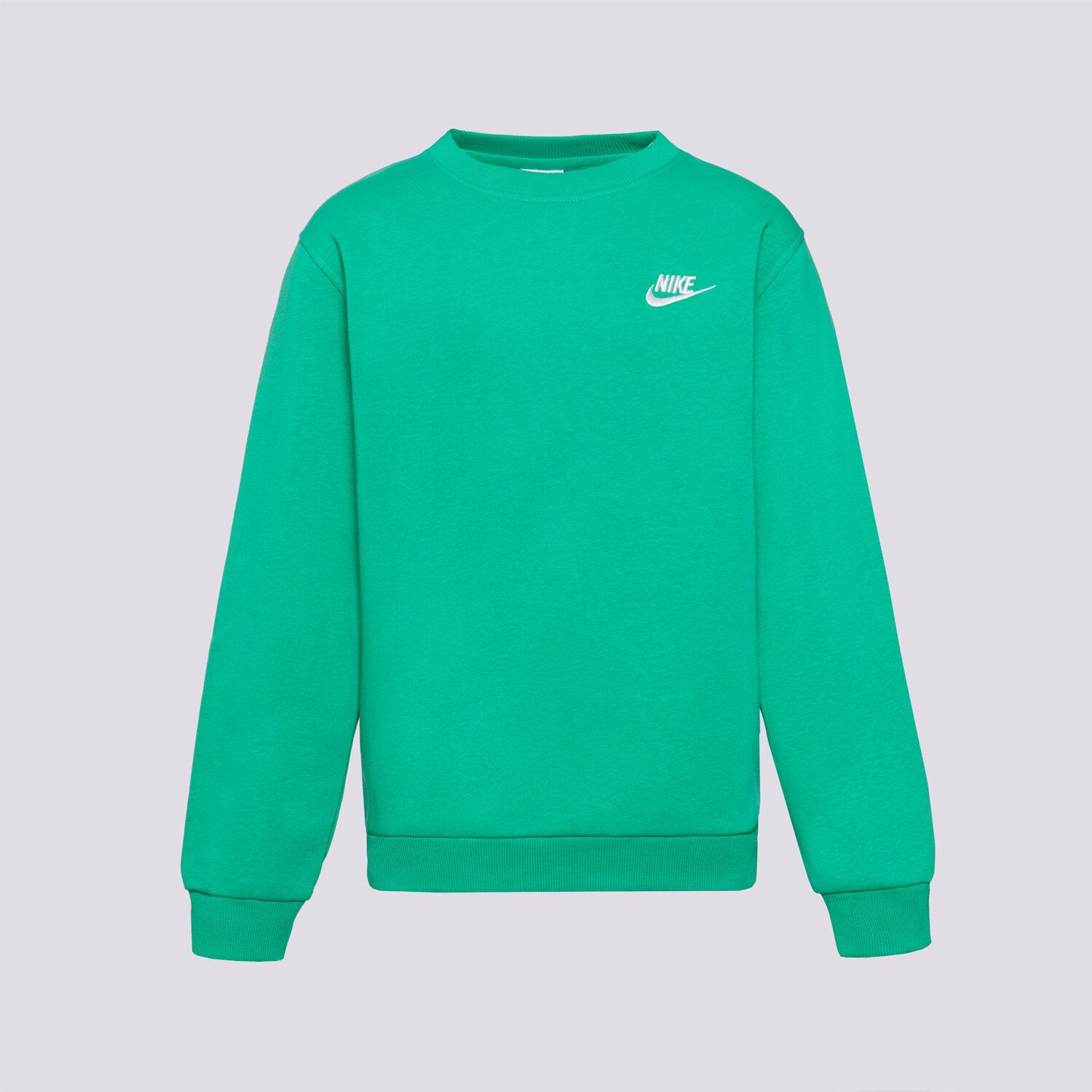 dětská mikina NIKE MIKINA K NSW CLUB FLC CREW LS LBR BOY FD3006-324 ZELENÁ