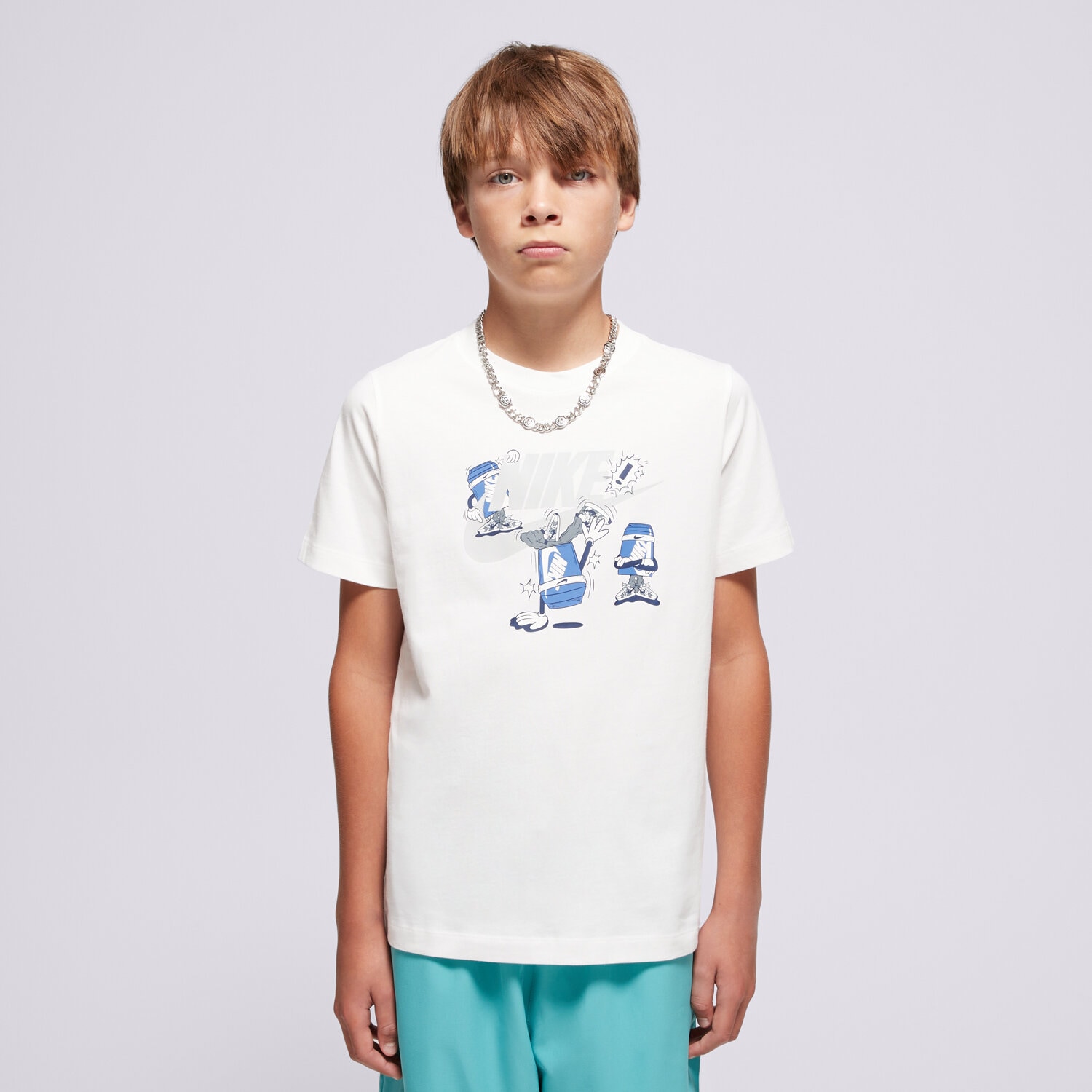 dětské tričko NIKE TRIČKO K NSW TEE BOXY BREAK DANCE BOY HV5214-100 BÍLÁ