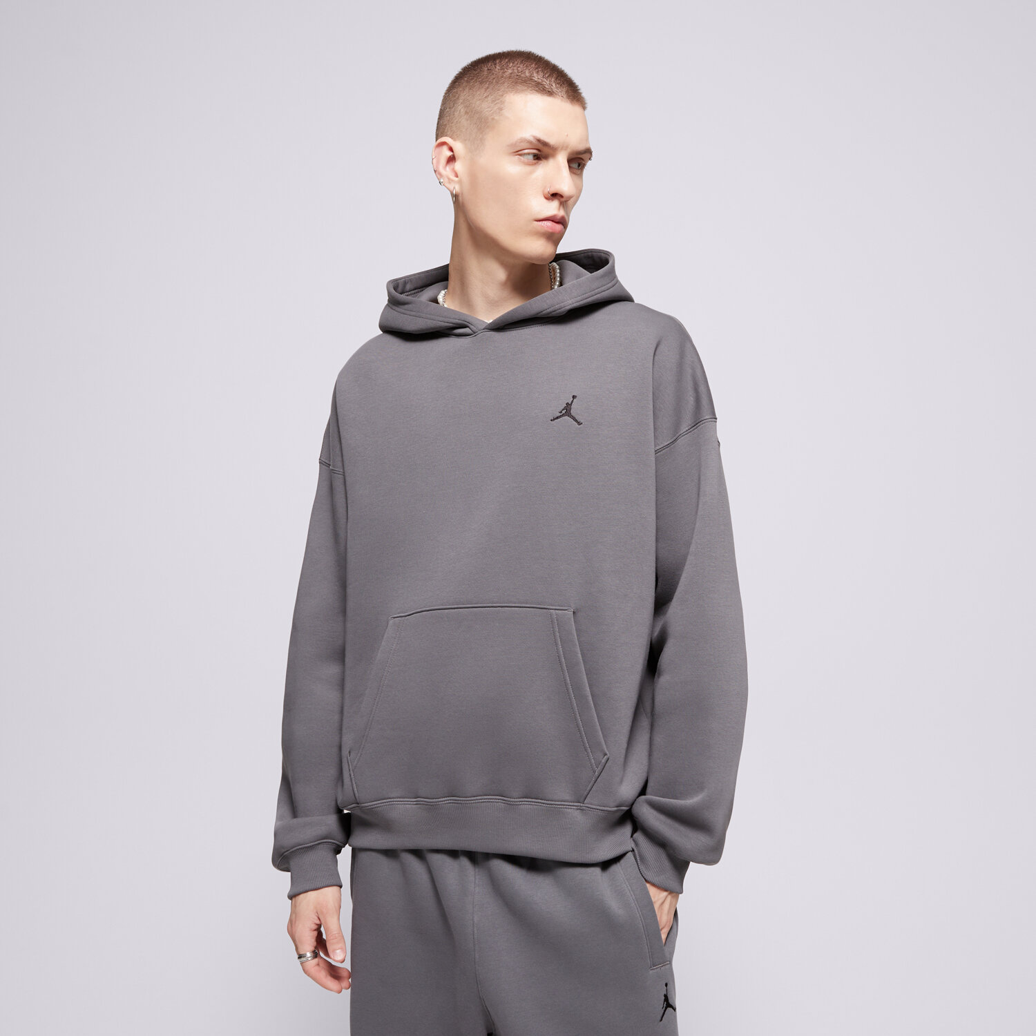 pánská mikina JORDAN MIKINA S KAPUCÍ JORDAN BROOKLYN FLEECE IB7235-068 ŠEDÁ