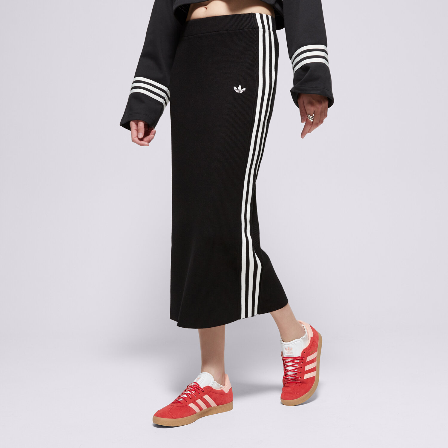 dámská sukně ADIDAS SUKNĚ KNIT 3S SKIRT JW2661 ČERNÁ
