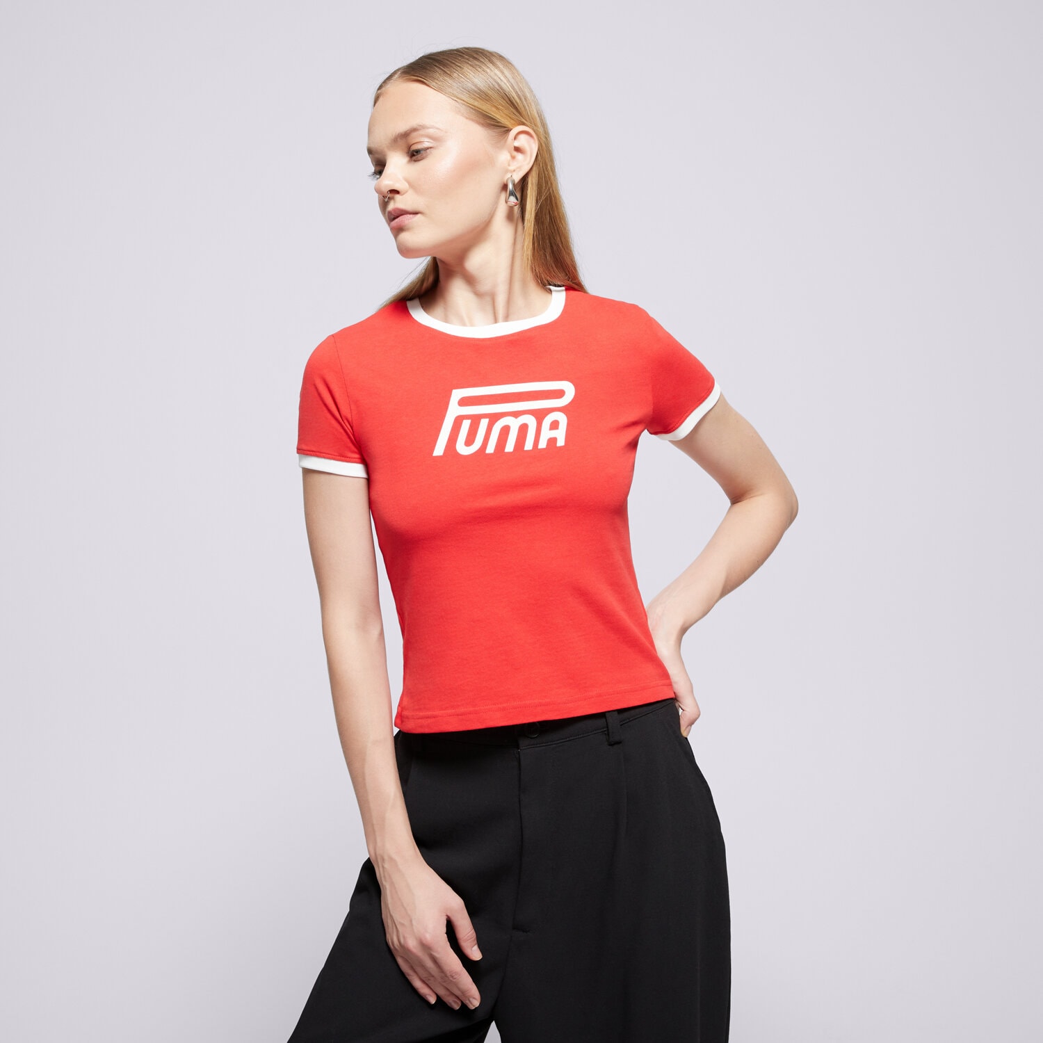 dámské tričko PUMA TRIČKO FUTURE.PUMA.ARCHIVE GRAPHIC SLIM TEE 632122 11 ČERVENÁ