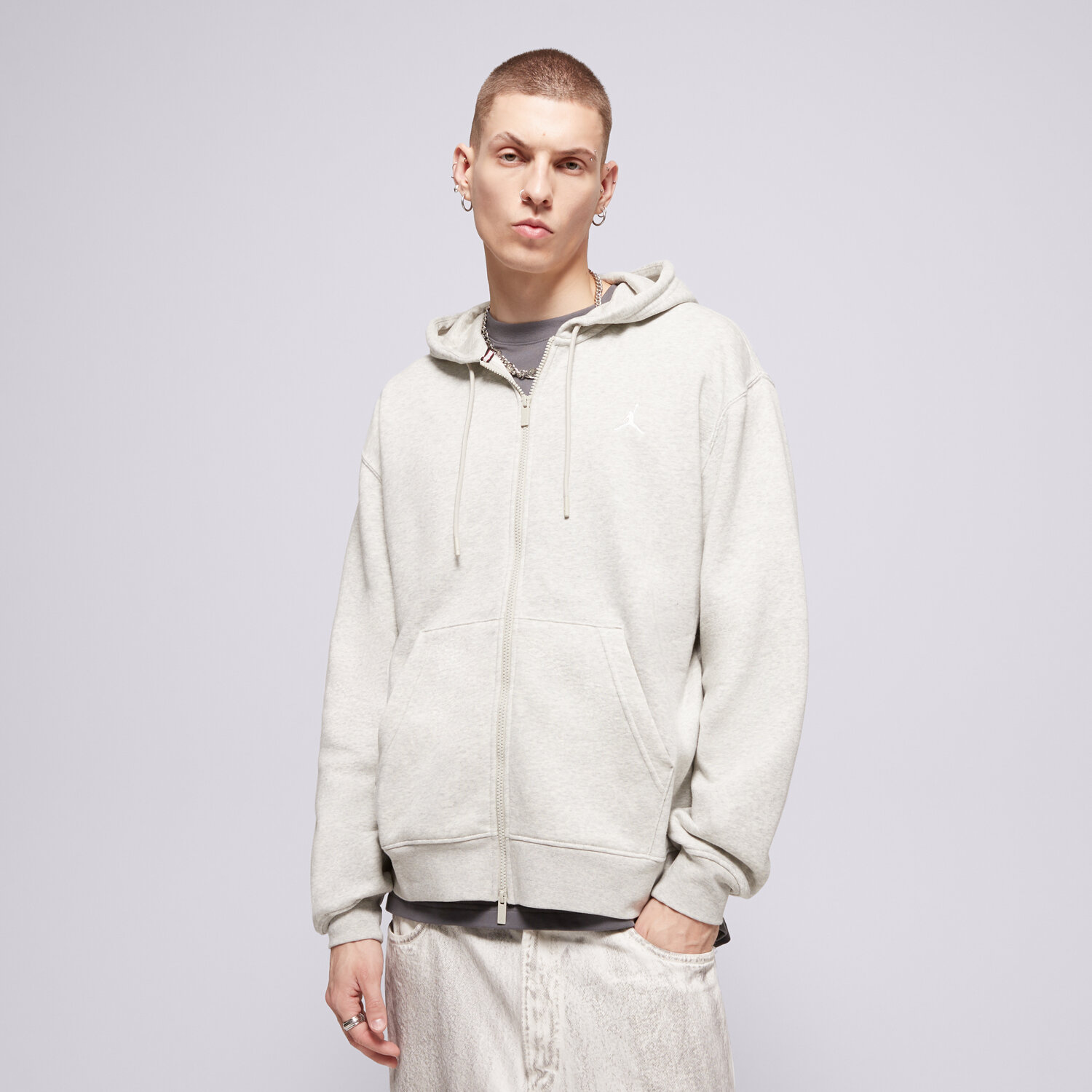 pánská mikina JORDAN MIKINA ROZEPÍNACÍ JORDAN BROOKLYN FLEECE FV7289-050 ŠEDÁ
