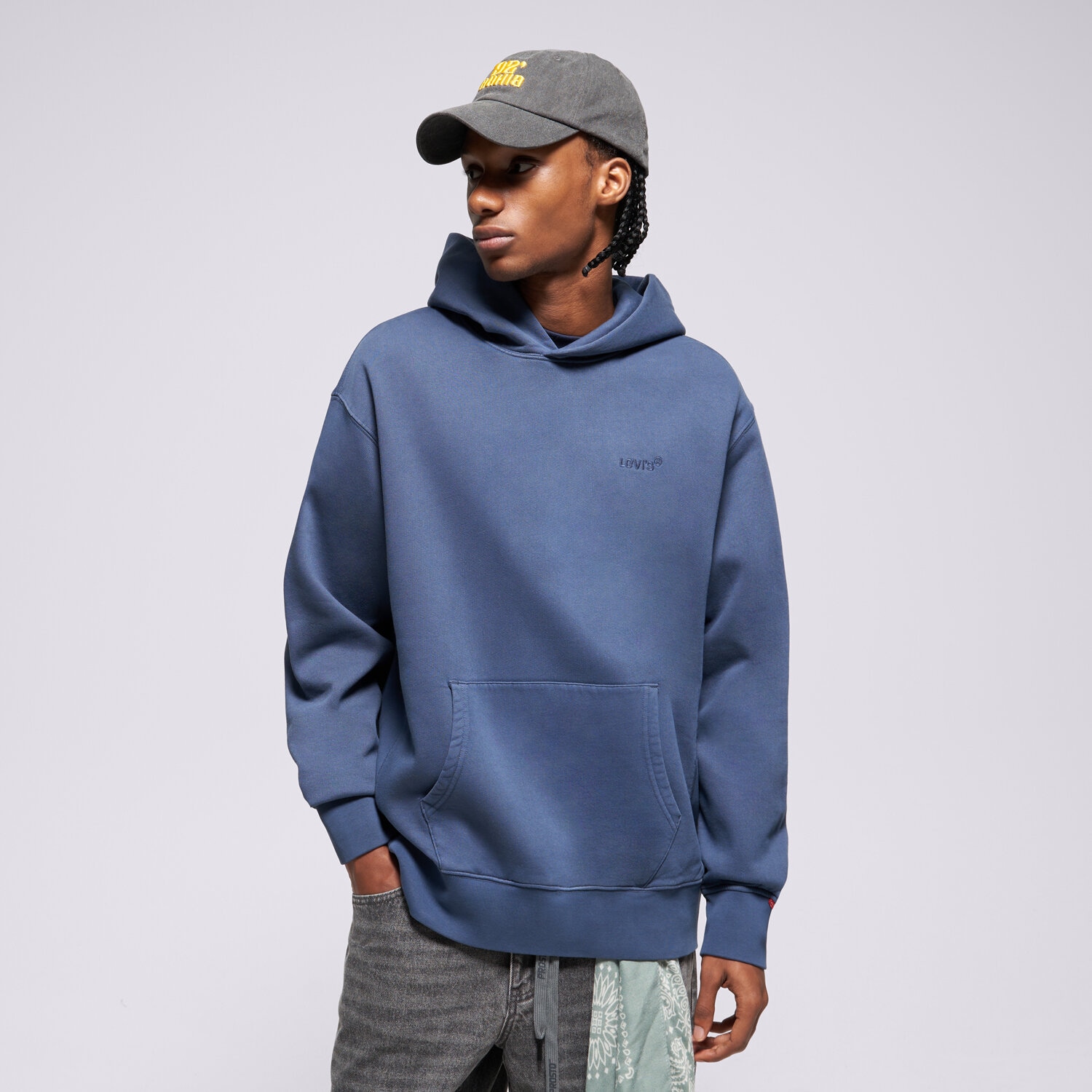 pánská mikina LEVI'S MIKINA S KAPUCÍ   THE AUTHENTIC HOODIE BLUES A8435-0020 MODRÁ