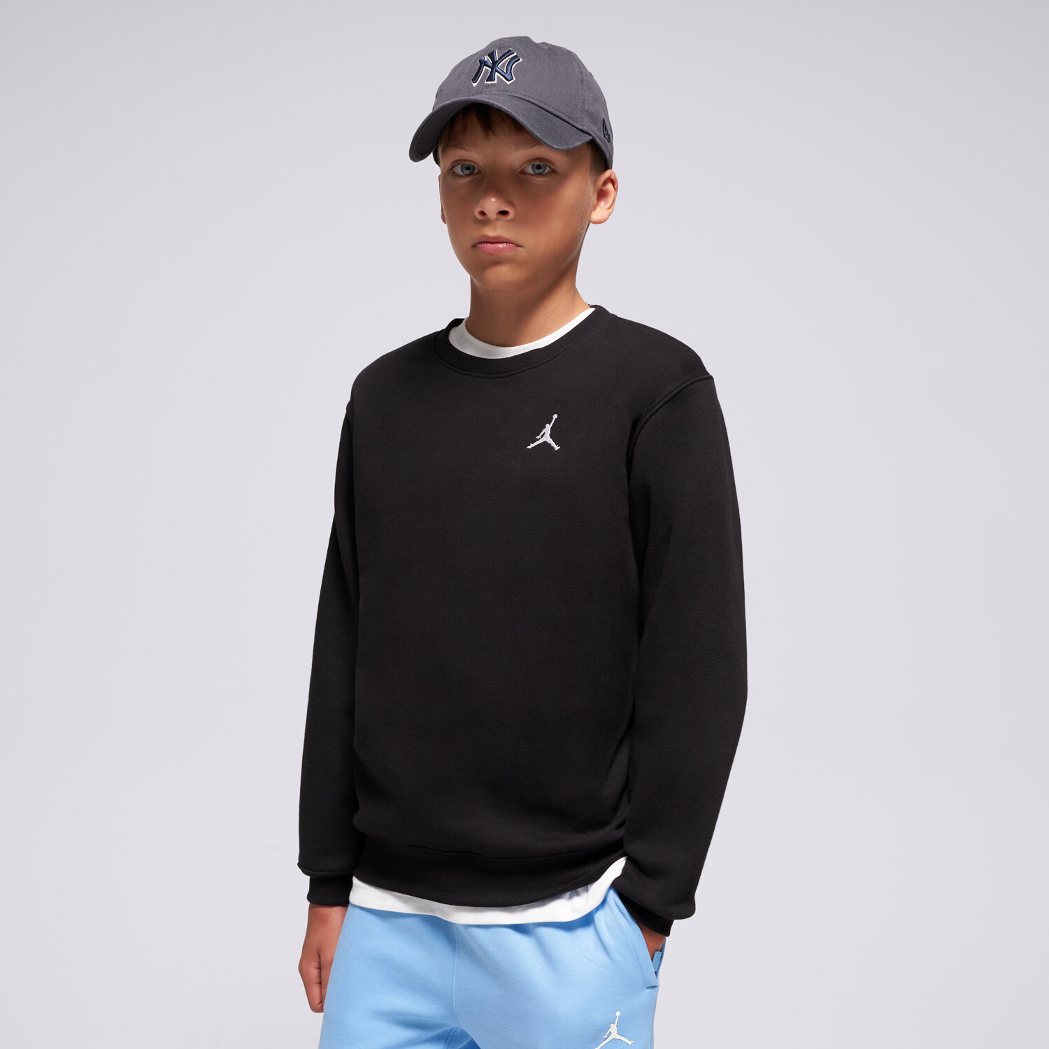 dětská mikina JORDAN MIKINA JDN MJ BRKLN FLC CREW BOY 95F114-023 ČERNÁ