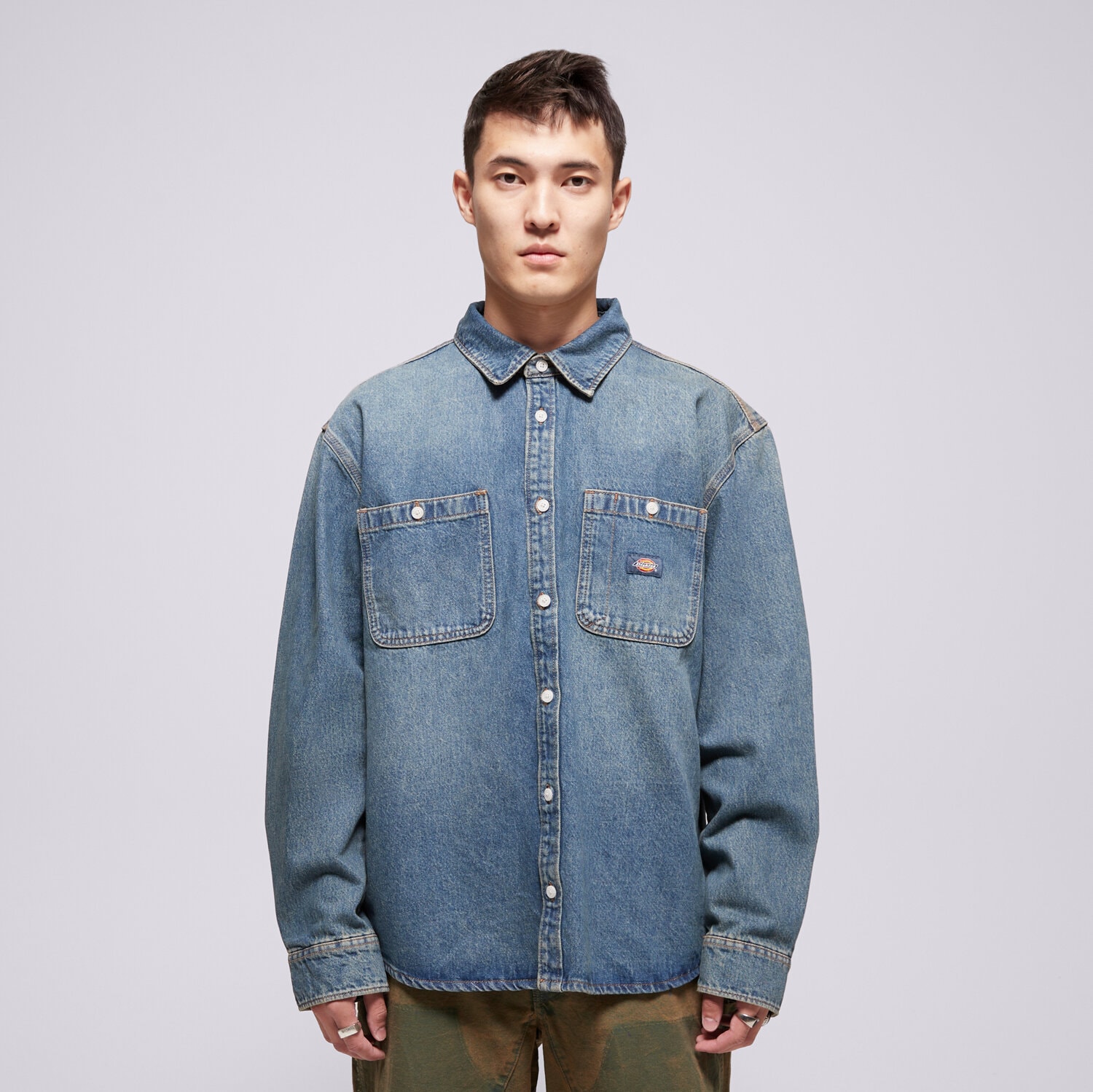 pánská košile DICKIES KOŠILE MECHANIC DENIM SHIRT LS DK0A87PXL231 MODRÁ