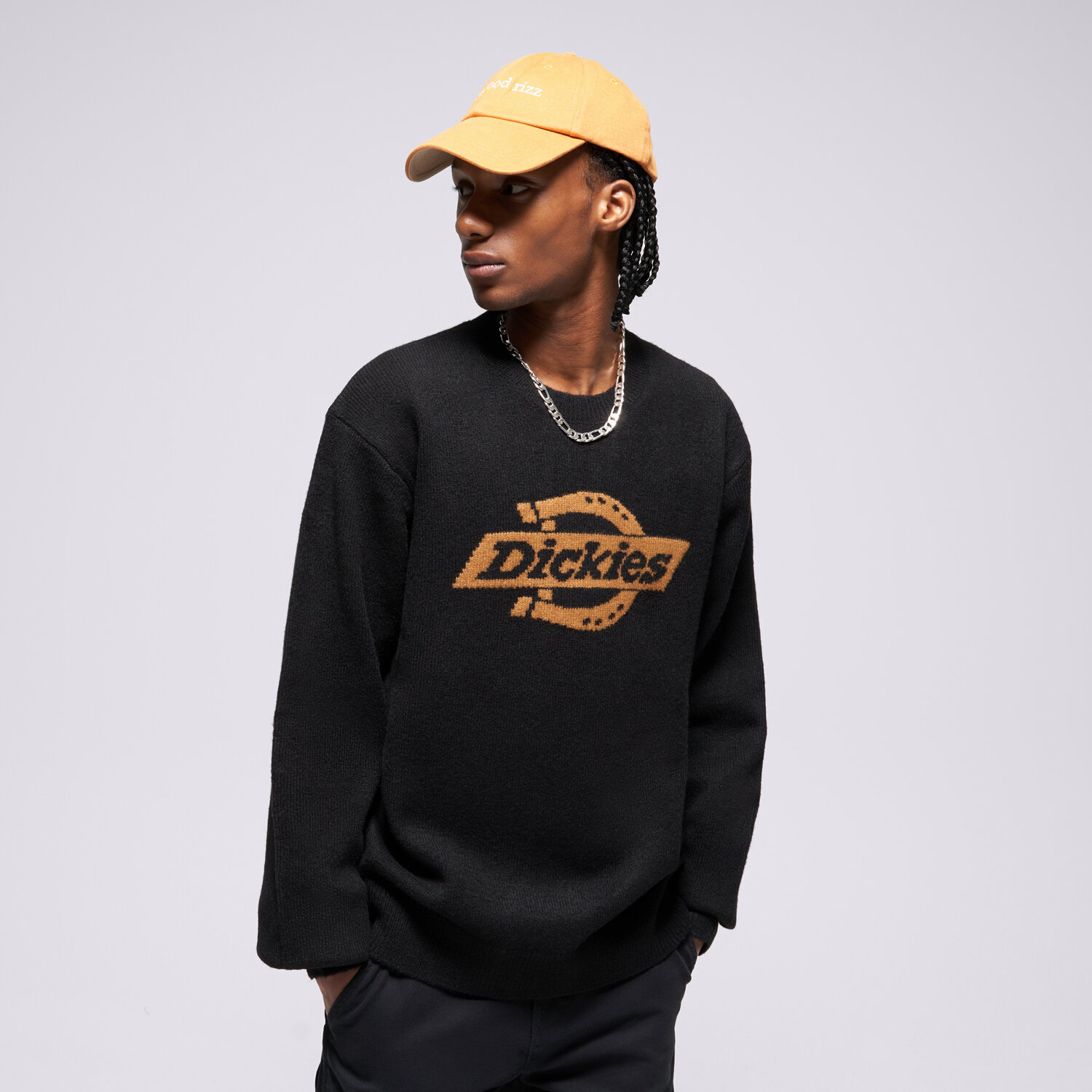 pánská mikina DICKIES SVETR RUSTON SWEATER DK0A87OQBLK1 ČERNÁ