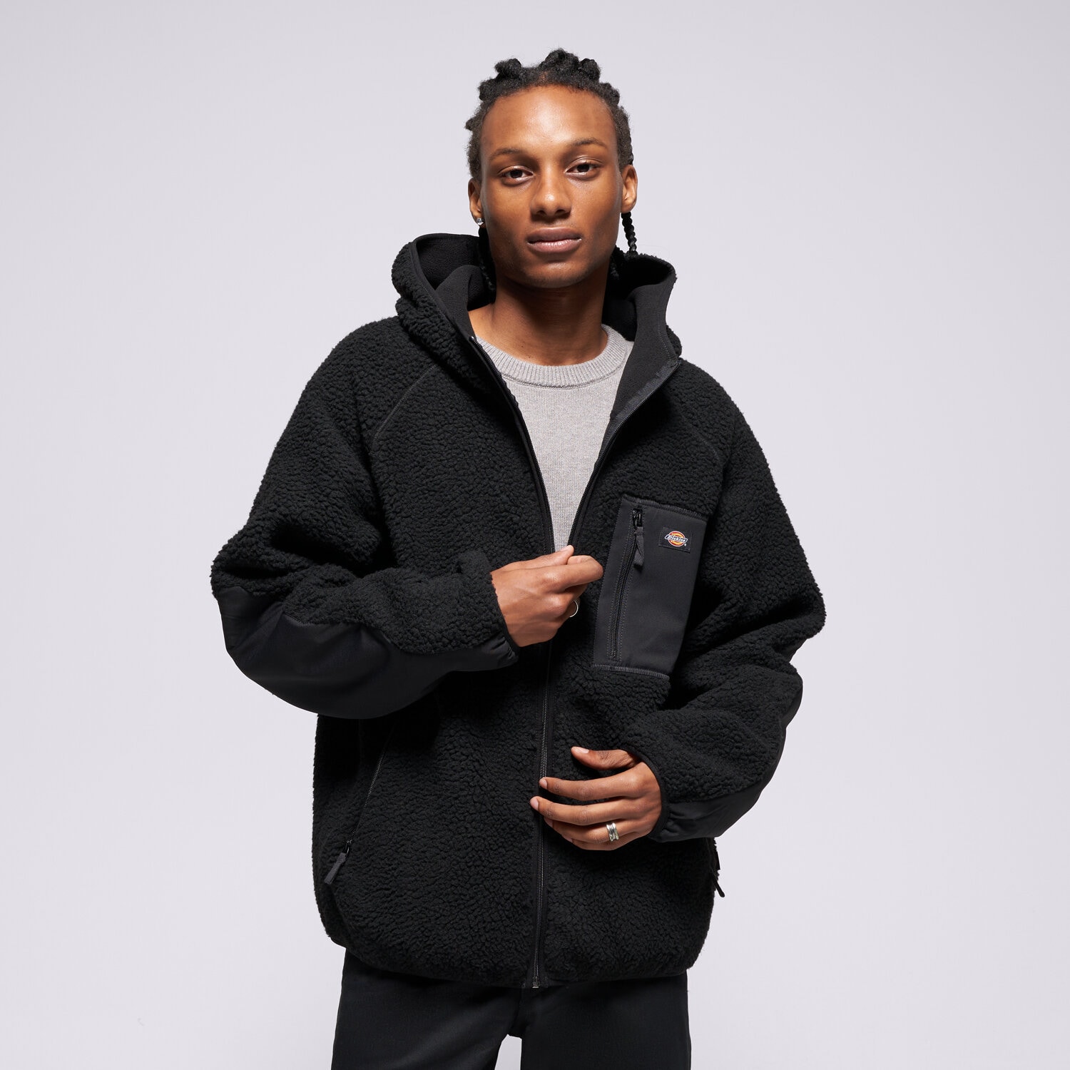 pánská zimní bunda DICKIES BUNDA CENTRAL HIGH PILE HOODED DK0A87NVBLK1 ČERNÁ