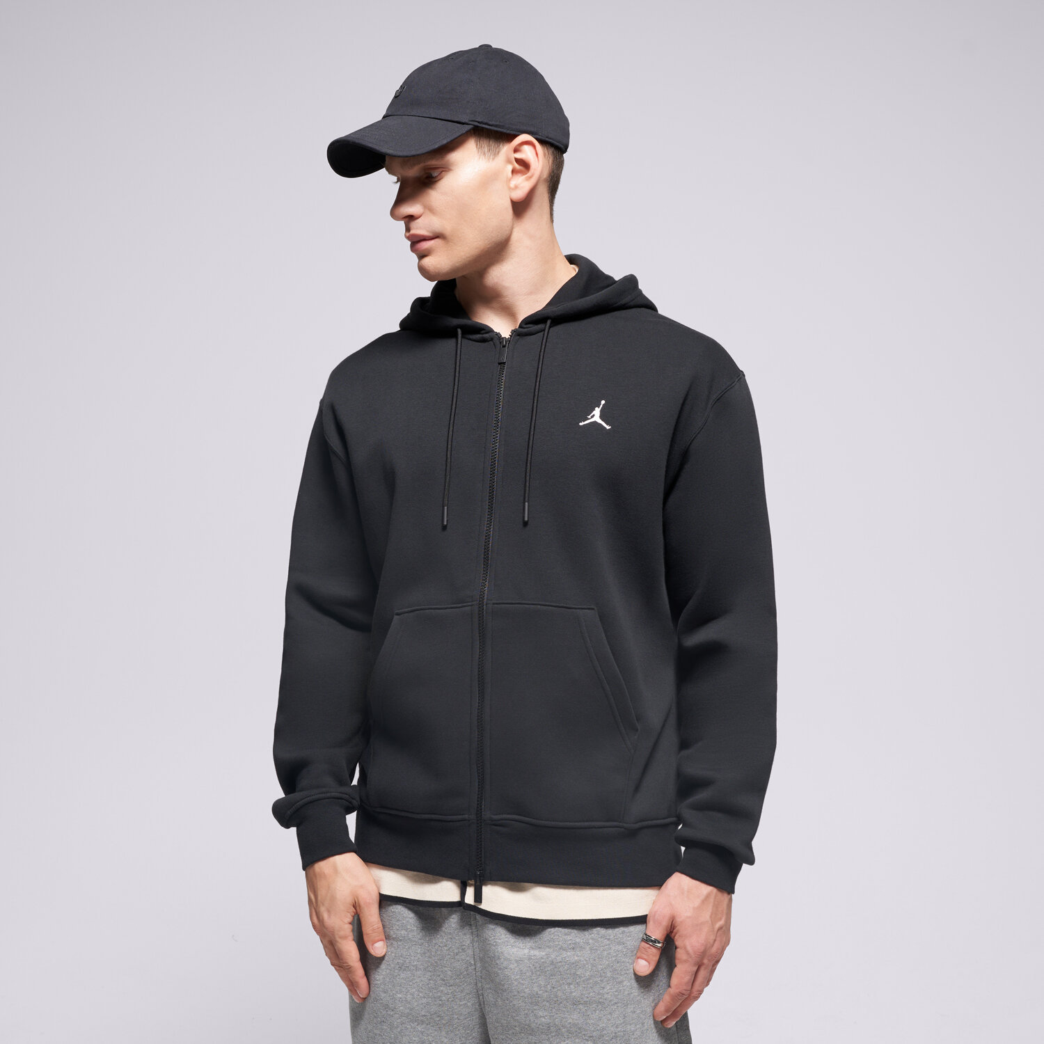 pánská mikina MIKINA ROZEPÍNACÍ S KAPUCÍ JORDAN BRKLN FLC FZ  FV7289-010 ČERNÁ