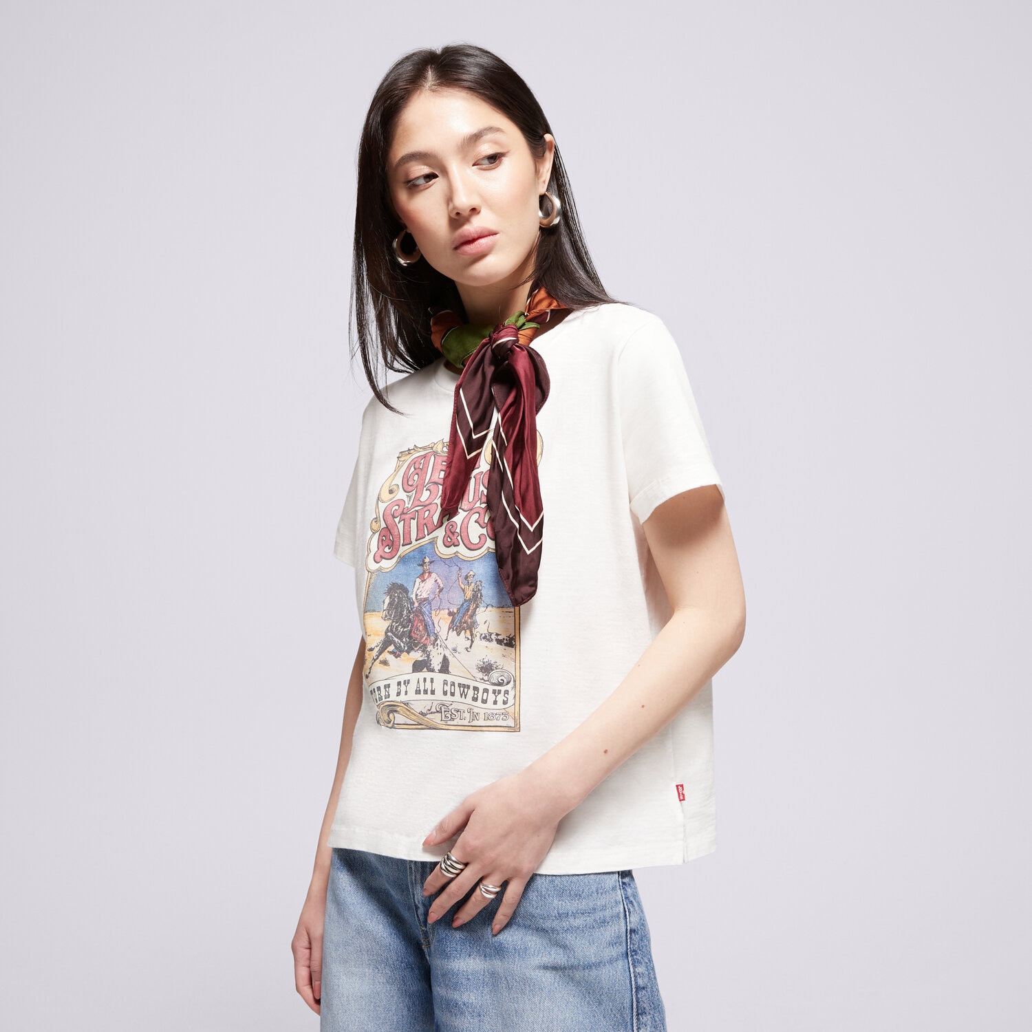 dámské tričko LEVI'S TRIČKO GRAPHIC BOXY TSHIRT WHITES A8804-0049 BÍLÁ