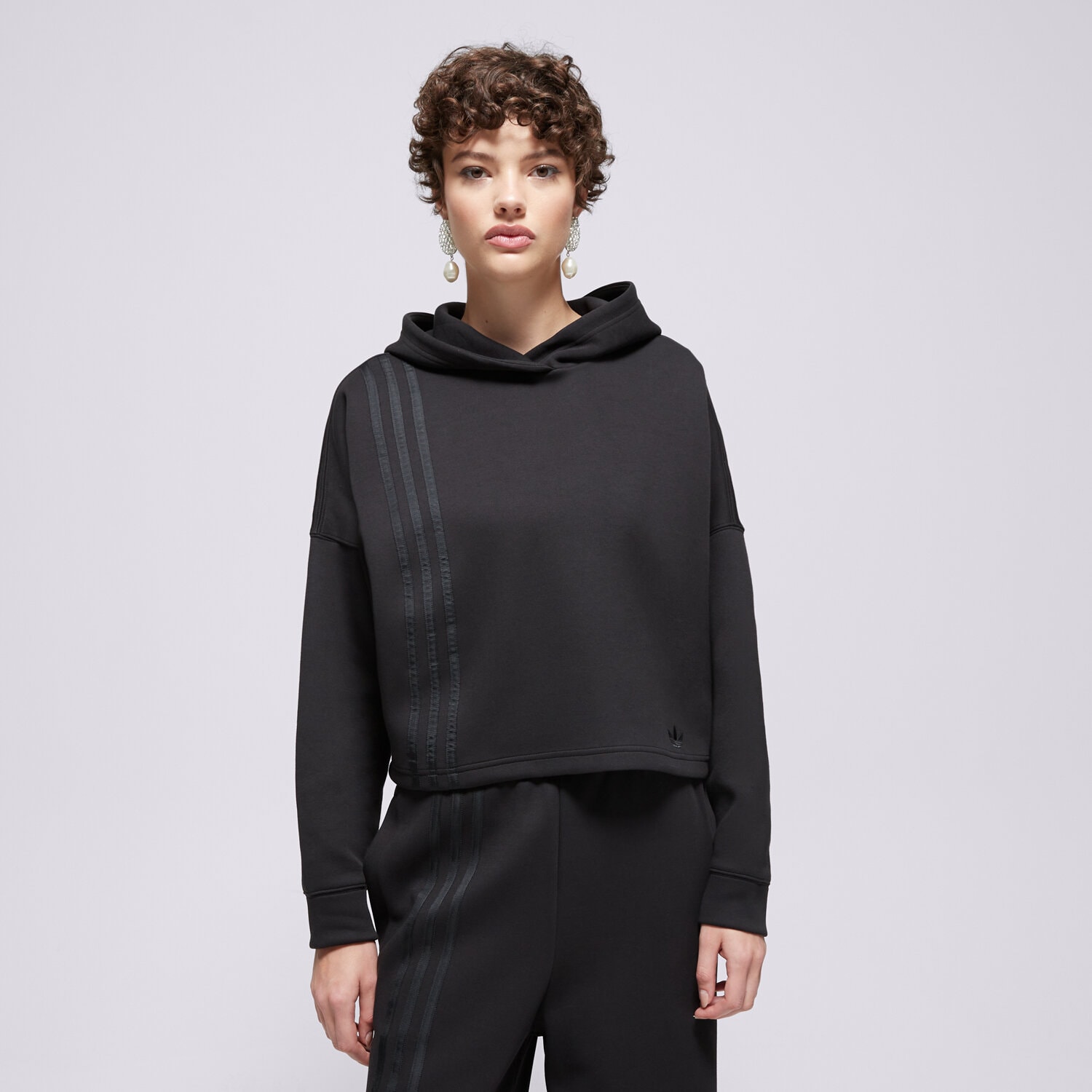 dámská mikina ADIDAS MIKINA S KAPUCÍ 3 STRIPES HOODY JX2701 ČERNÁ