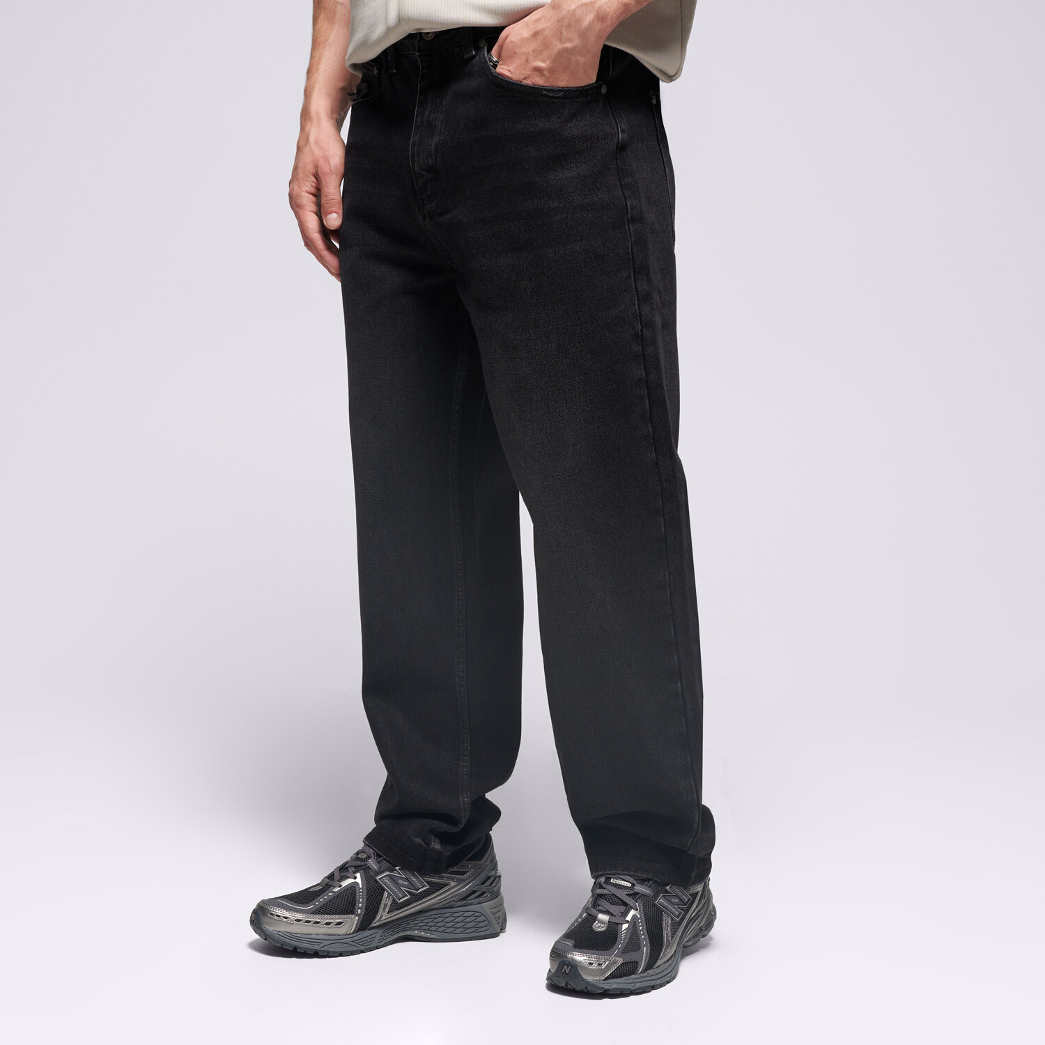 pánské kalhoty PROSTO DŽÍNY REGULAR BUNKER GRAPHITE KL252MPAN3021 ČERNÁ