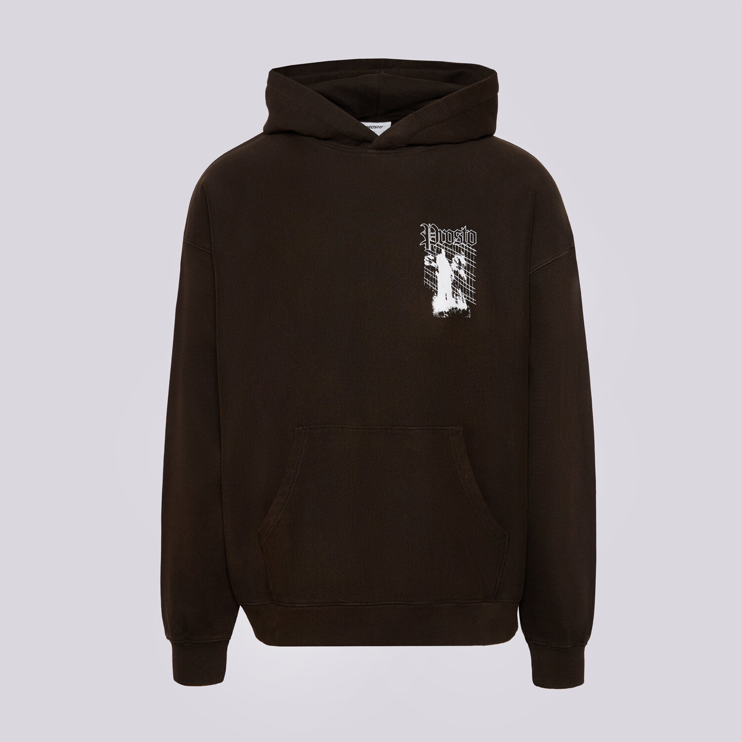 pánská mikina PROSTO MIKINA S KAPUCÍ HOODIE SHADOW WASHED BLACK KL252MSWE2051 ŠEDÁ