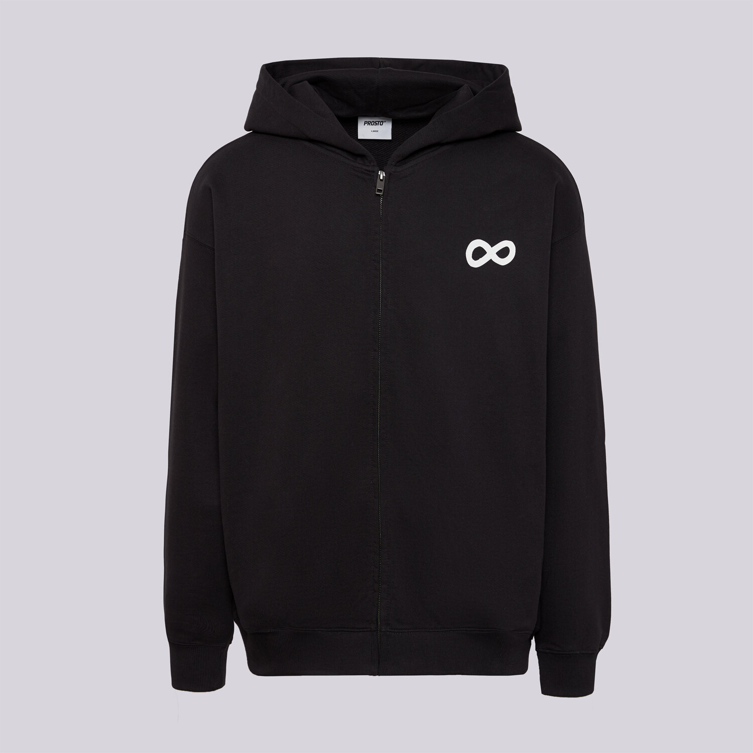 pánská mikina PROSTO MIKINA ROZEPÍNACÍ ZIP HOODIE INFINITY BLACK KL252MSWE2141 ČERNÁ