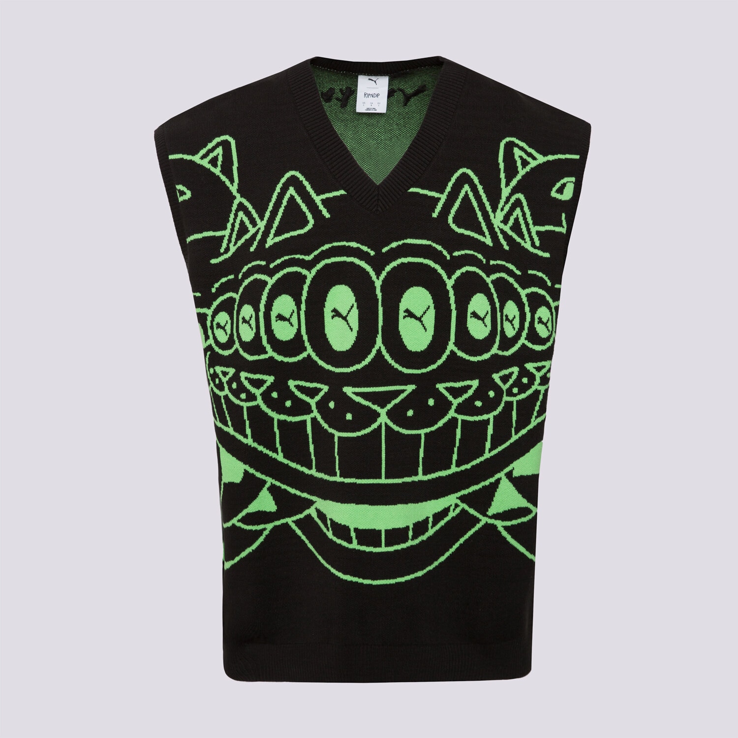pánská vesta PUMA INNE PUMA X RIPNDIP KNITTED VEST 632415 01 ČERNÁ