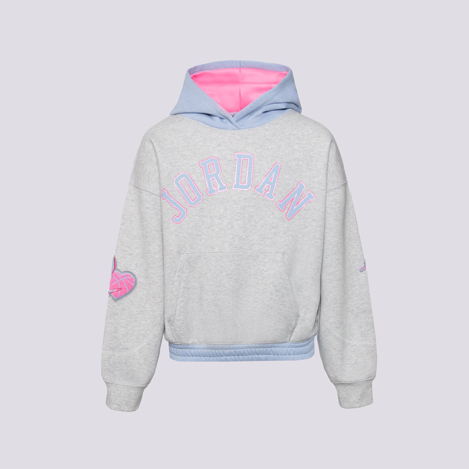 dětská mikina JORDAN MIKINA S KAPUCÍ JDG BLUE JEANS & BLING PO HOOD GIRL 45F193-G2H ŠEDÁ
