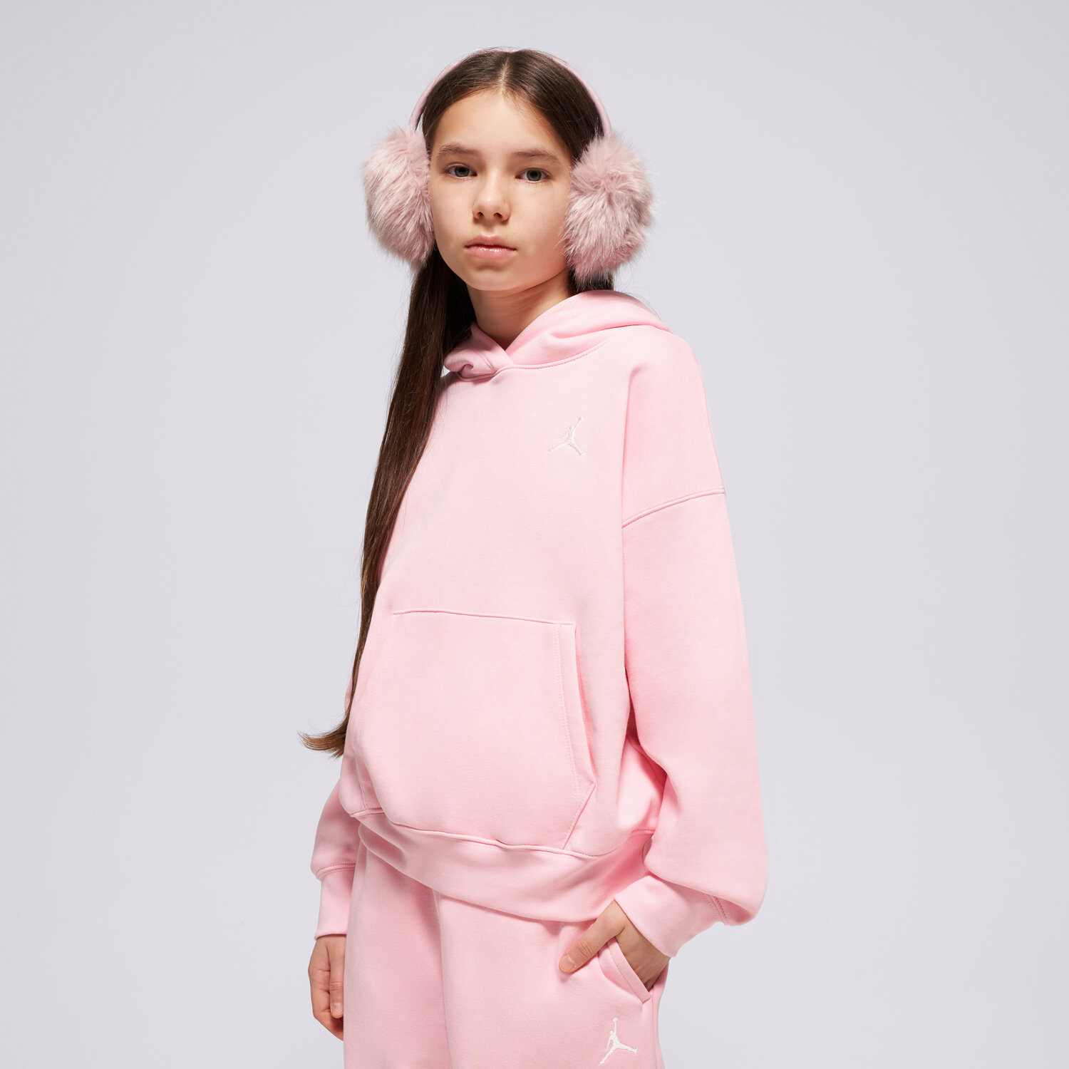 dětská mikina JORDAN MIKINA S KAPUCÍ WJ BRKN FLC PO HOODIE GIRL 45F136-A0W RŮŽOVÁ