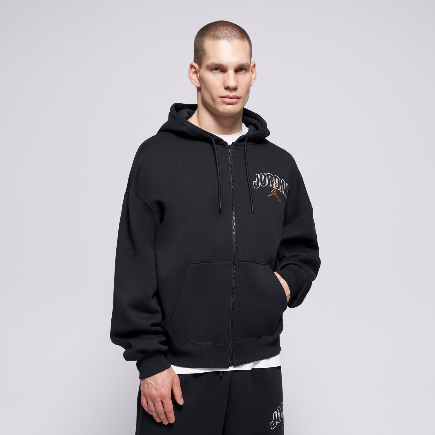 pánská mikina JORDAN MIKINA ROZEPÍNACÍ Z   KAPTUREM M J BRK OV GFXFZ IB7908-011 ČERNÁ