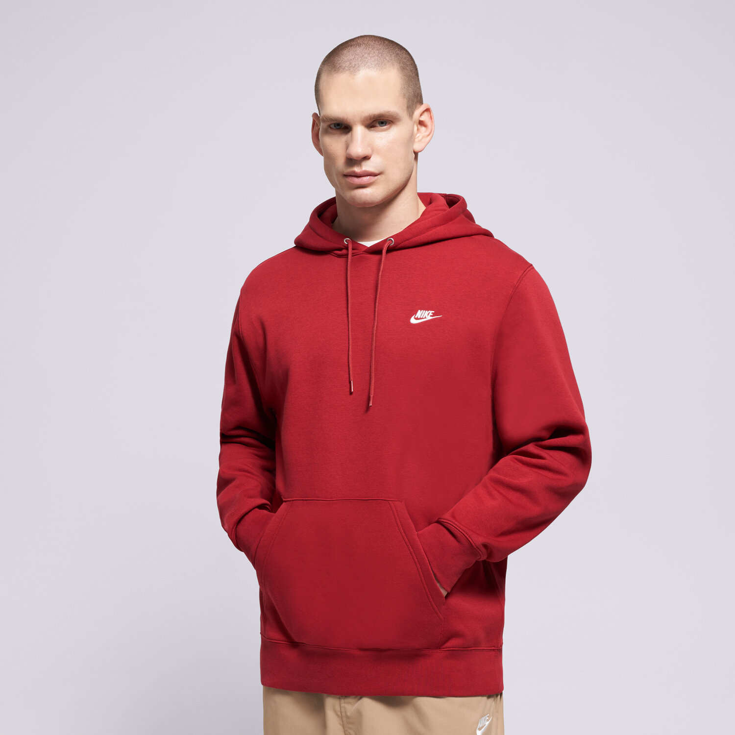 pánská mikina NIKE MIKINA S KAPUCÍ M NK CLUB BB PO HOODIE FN3859-613 BORDOVÁ