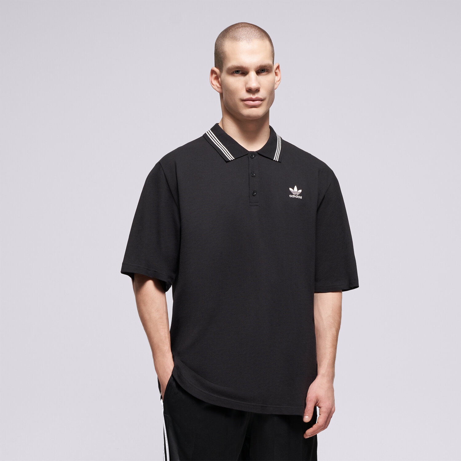 pánské polo tričko ADIDAS TRIČKO LOOSE TRIČKO JW5897 ČERNÁ