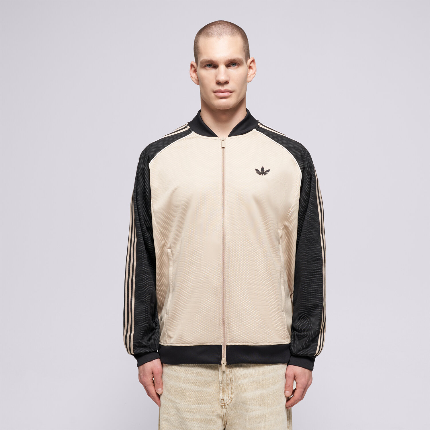 pánská mikina ADIDAS MIKINA ROZEPÍNACÍ SST TT KE0114 BÉŽOVÁ