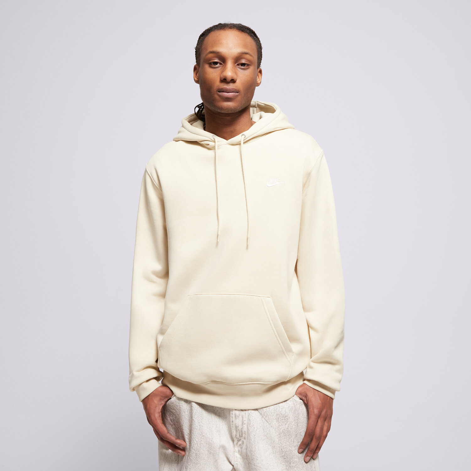 pánská mikina NIKE MIKINA S KAPUCÍ M NK CLUB BB PO HOODIE FN3859-229 BÉŽOVÁ