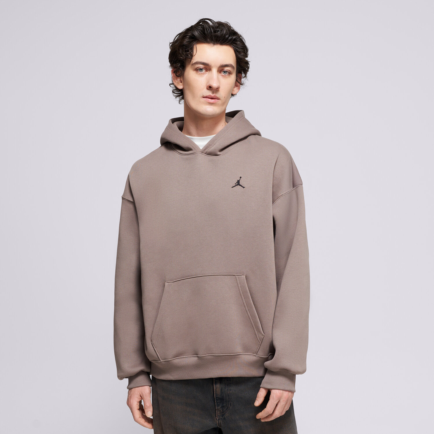 pánská mikina JORDAN MIKINA S KAPUCÍ JORDAN BROOKLYN FLEECE IB7235-040 HNĚDÁ