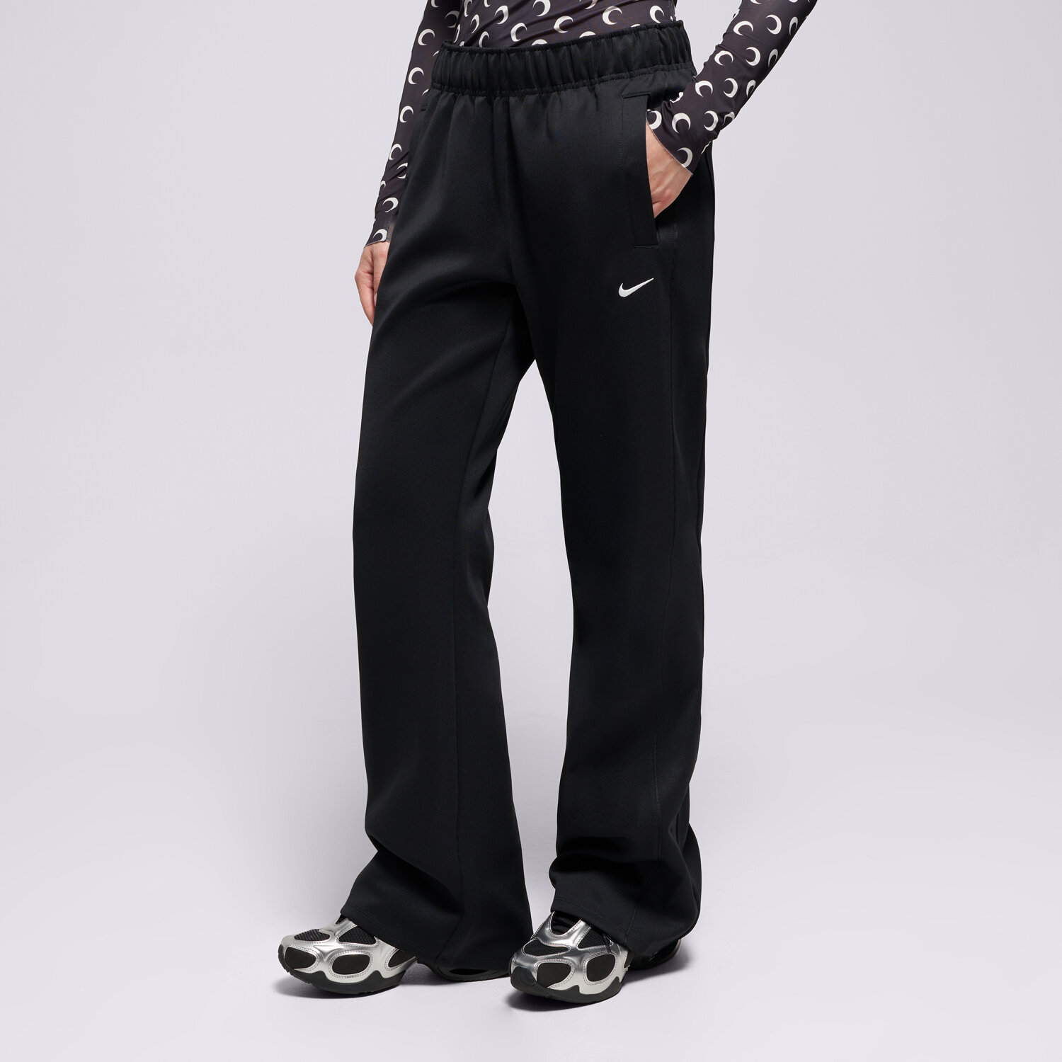 dámské kalhoty NIKE KALHOTY  W NSW NK WR MR POLY KNIT PNT HJ1016-010 ČERNÁ