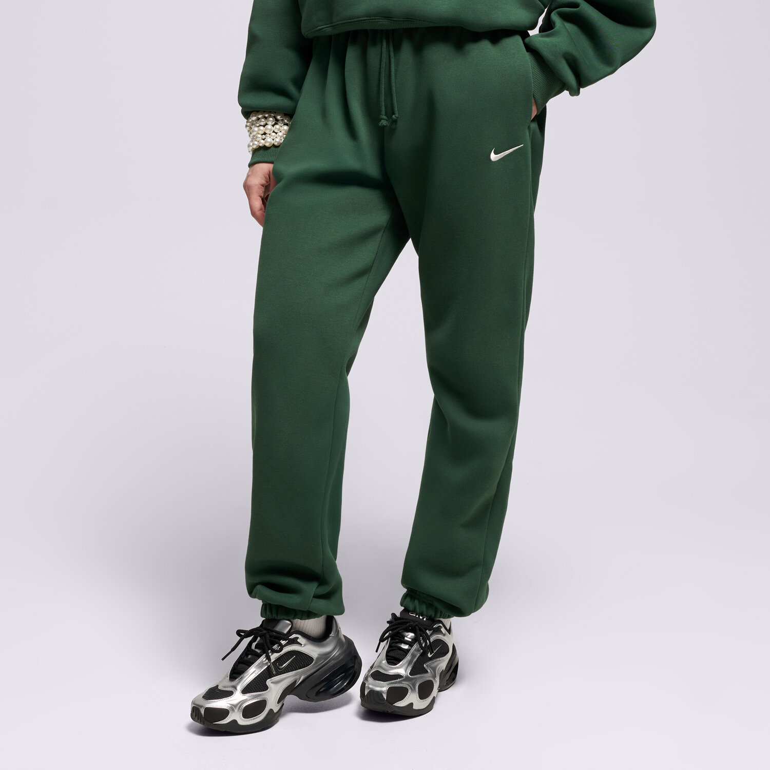 dámské kalhoty NIKE KALHOTY  PHNX FLC HR OS PANT 2 W NSW FZ5996-323 ZELENÁ