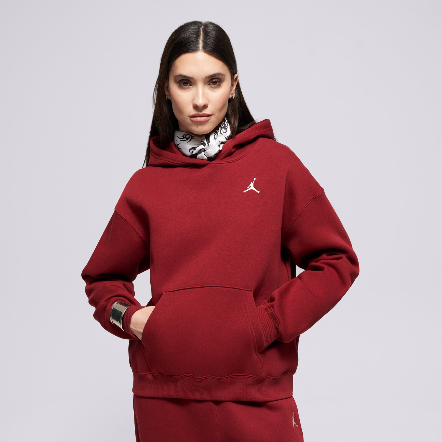 dámská mikina JORDAN MIKINA S KAPUCÍ BROOKLYN FLEECE FV7071-677 BORDOVÁ