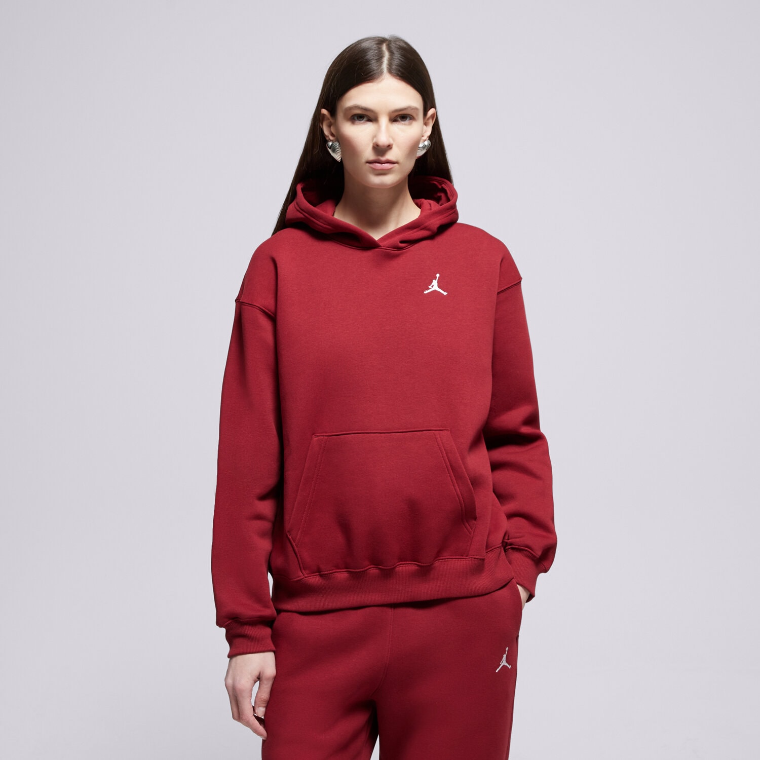 dámská mikina JORDAN MIKINA S KAPUCÍ BROOKLYN FLEECE FV7071-677 BORDOVÁ