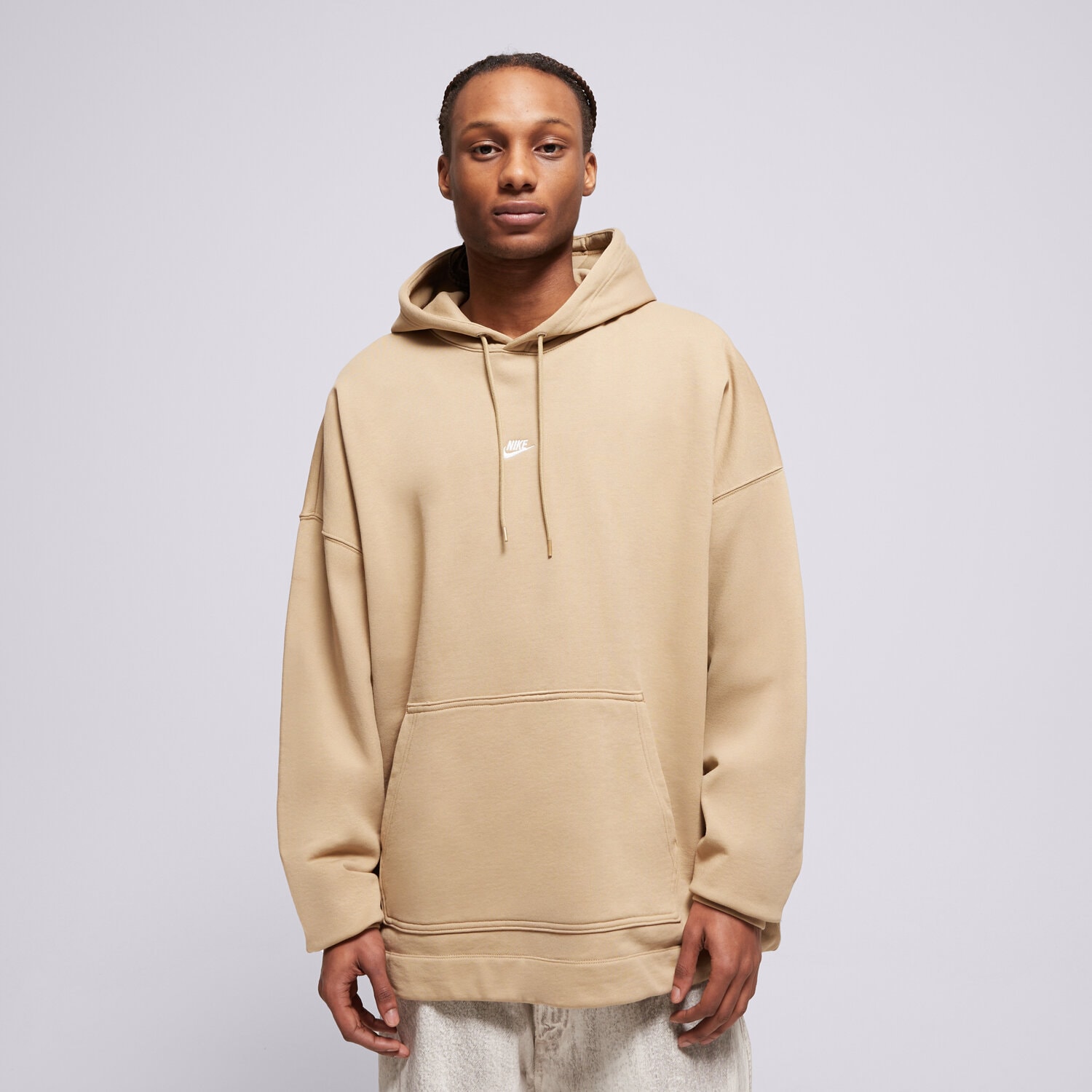 pánská mikina NIKE MIKINA S KAPUCÍ M NK CLUB FT OS PO HOODIE IF0745-297 BÉŽOVÁ