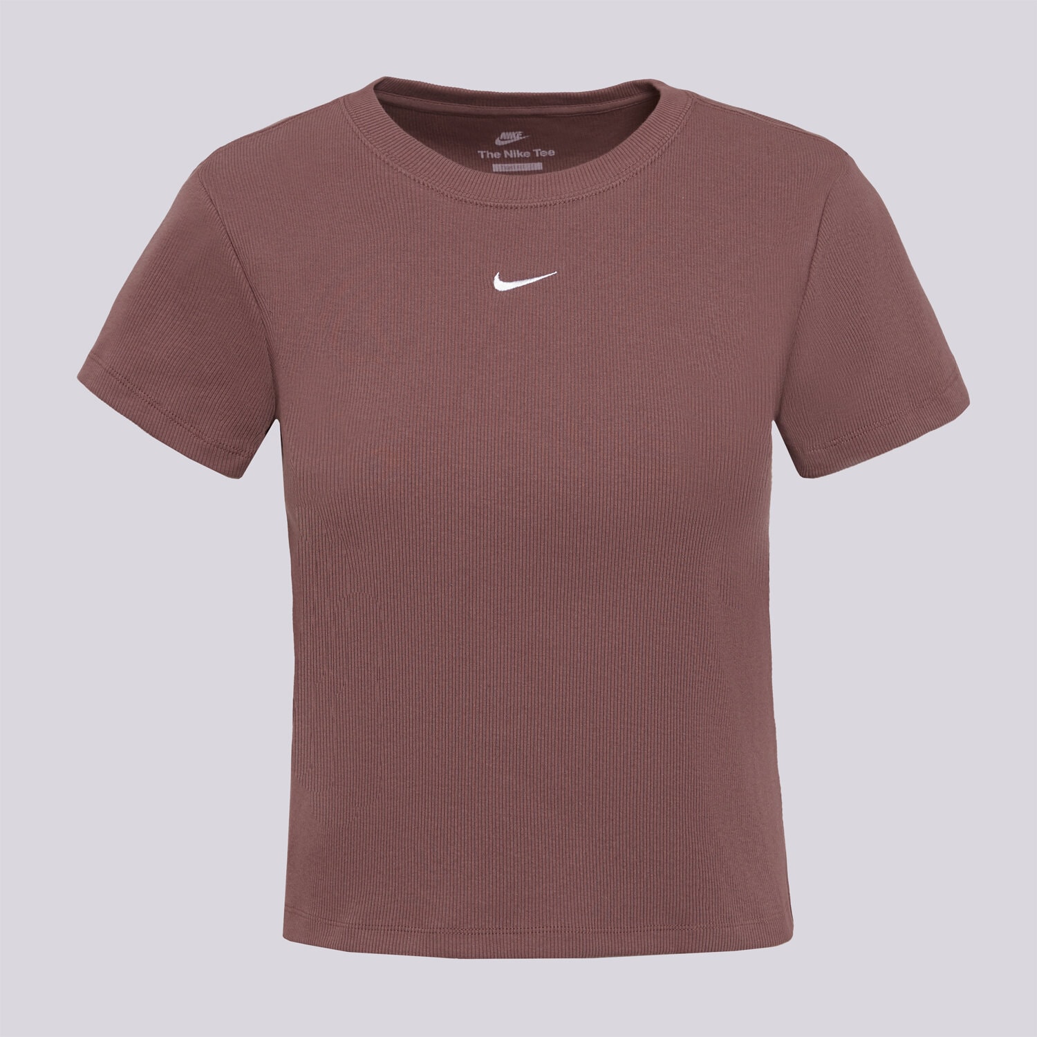 dámské tričko NIKE TRIČKO RIB TGHT SS TEE W NSW HV4994-502 HNĚDÁ