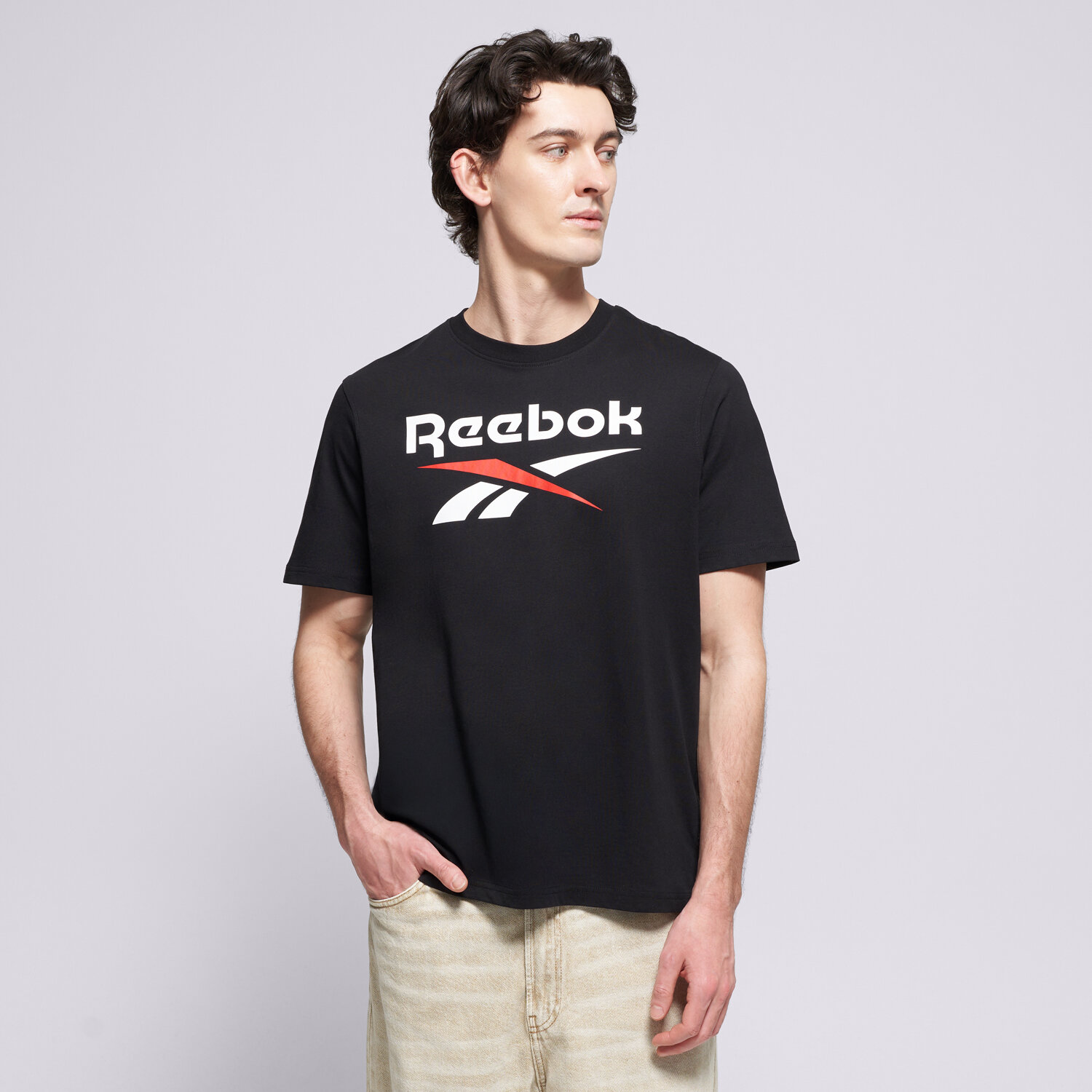 pánské tričko REEBOK TRIČKO BRUNO BIG LOGO CREW NECK SS TEE 100240887 ČERNÁ
