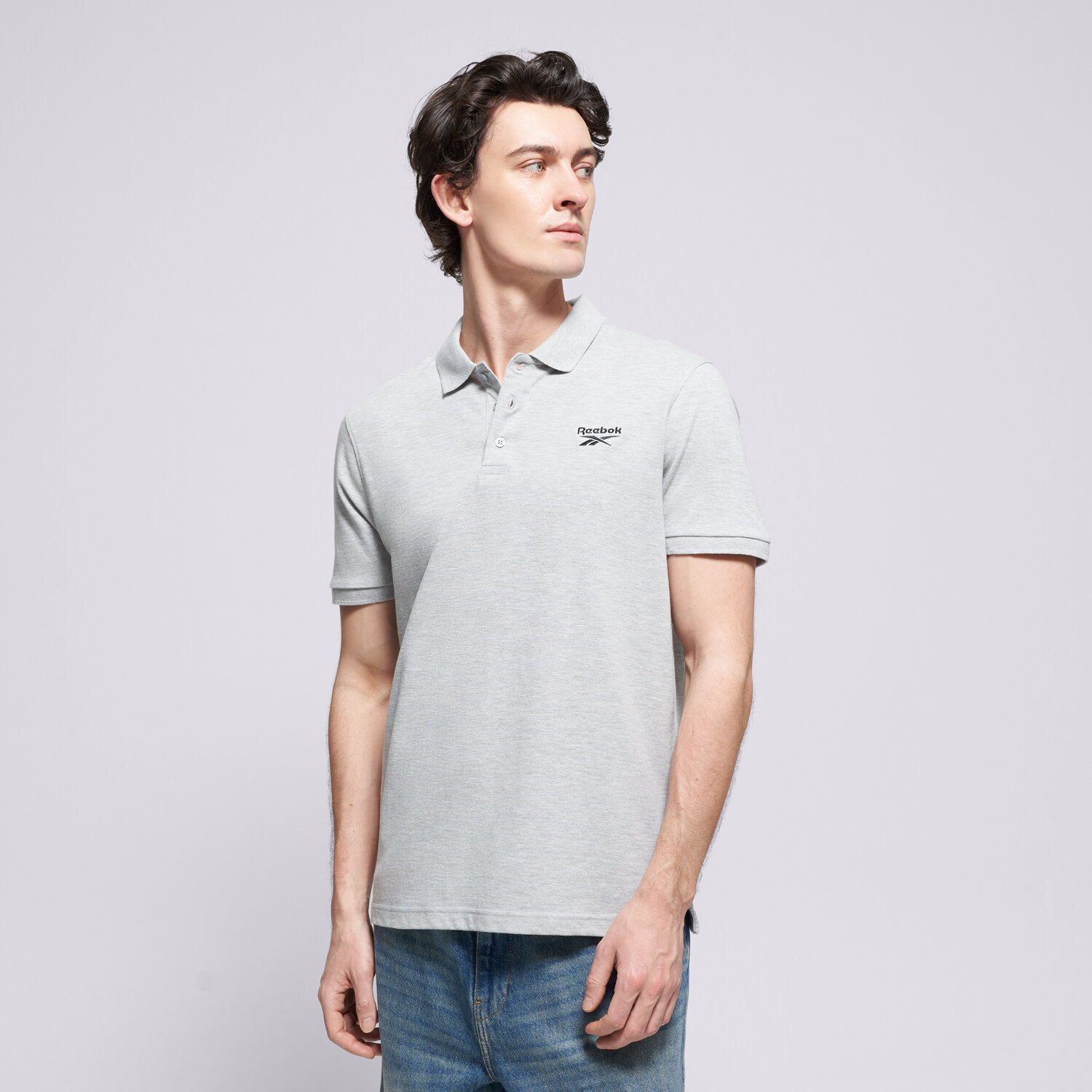 pánské polo tričko REEBOK TRIČKO BLAZE EMBROIDERED SS TRIČKO SHIRT 100239702 ŠEDÁ