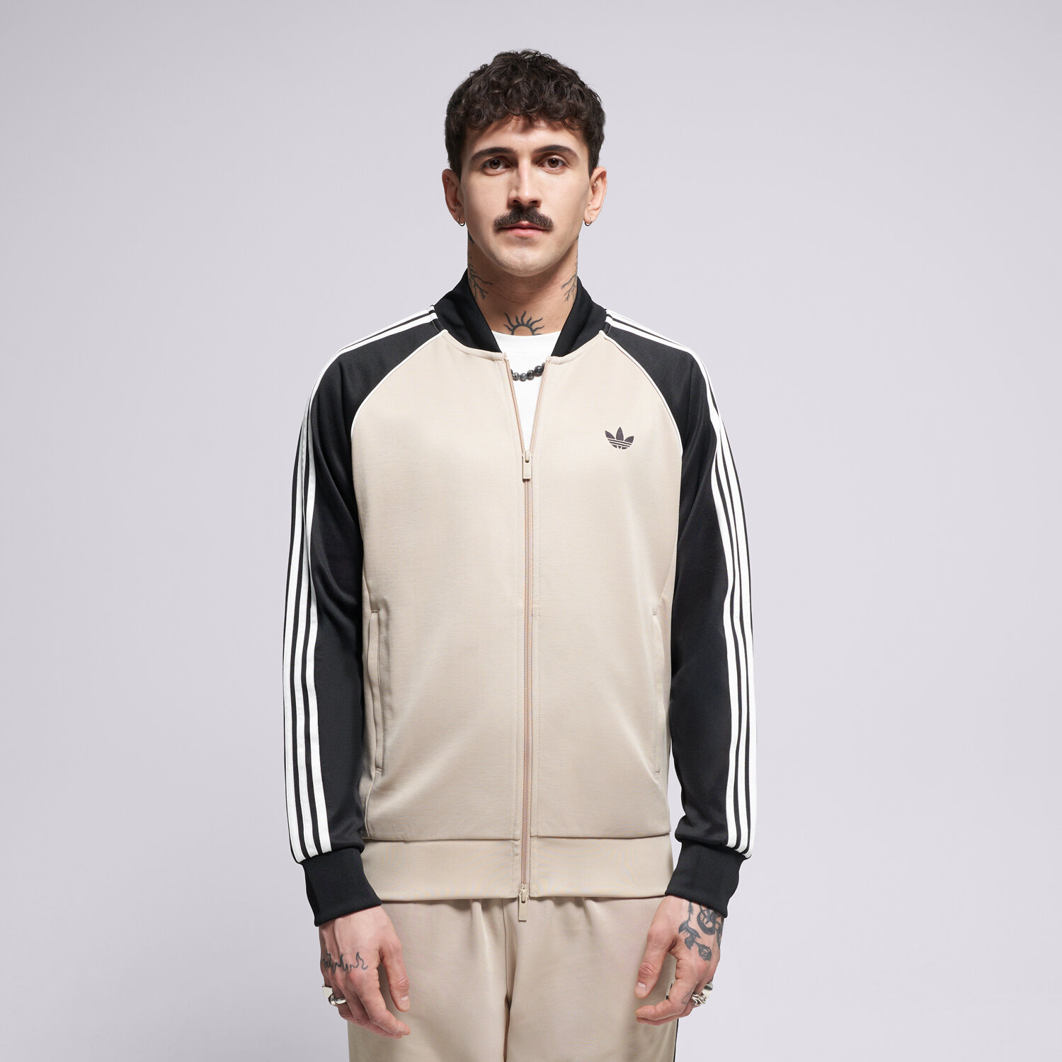 pánská mikina ADIDAS MIKINA ROZEPÍNACÍ SST TT KE7963 BÉŽOVÁ