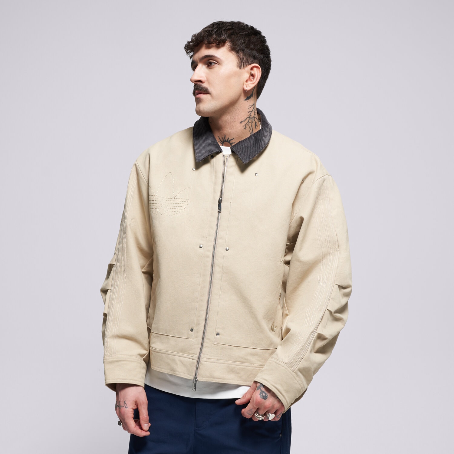 Přechodná bunda pánská (podzimní, jarní) ADIDAS BUNDA P ESS JKT KD0584 BÉŽOVÁ